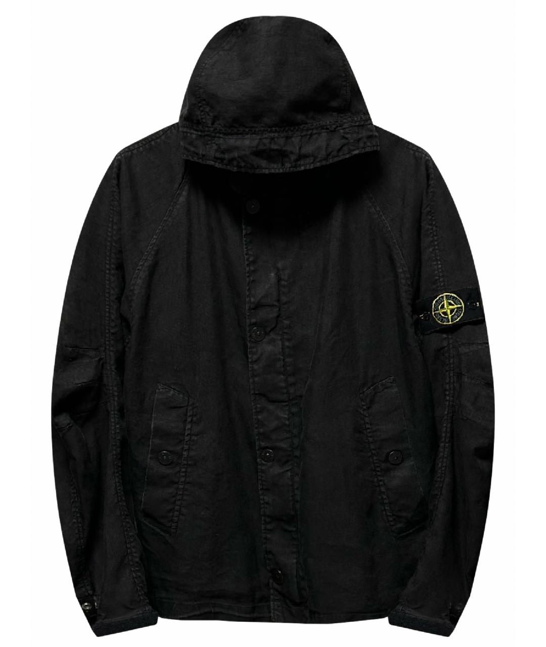 STONE ISLAND Черная полиуретановая куртка, фото 1