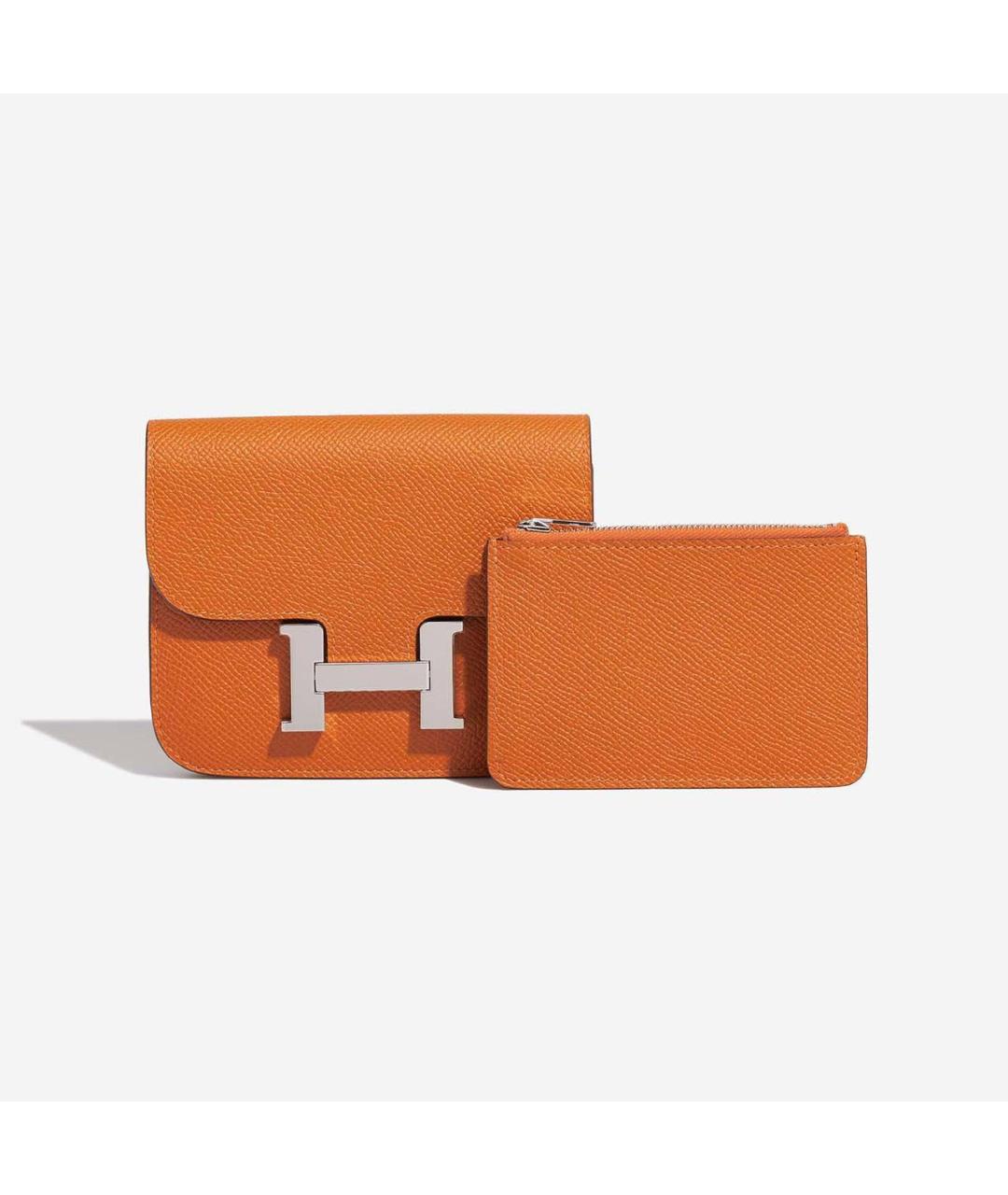 HERMES Оранжевая кожаная поясная сумка, фото 8