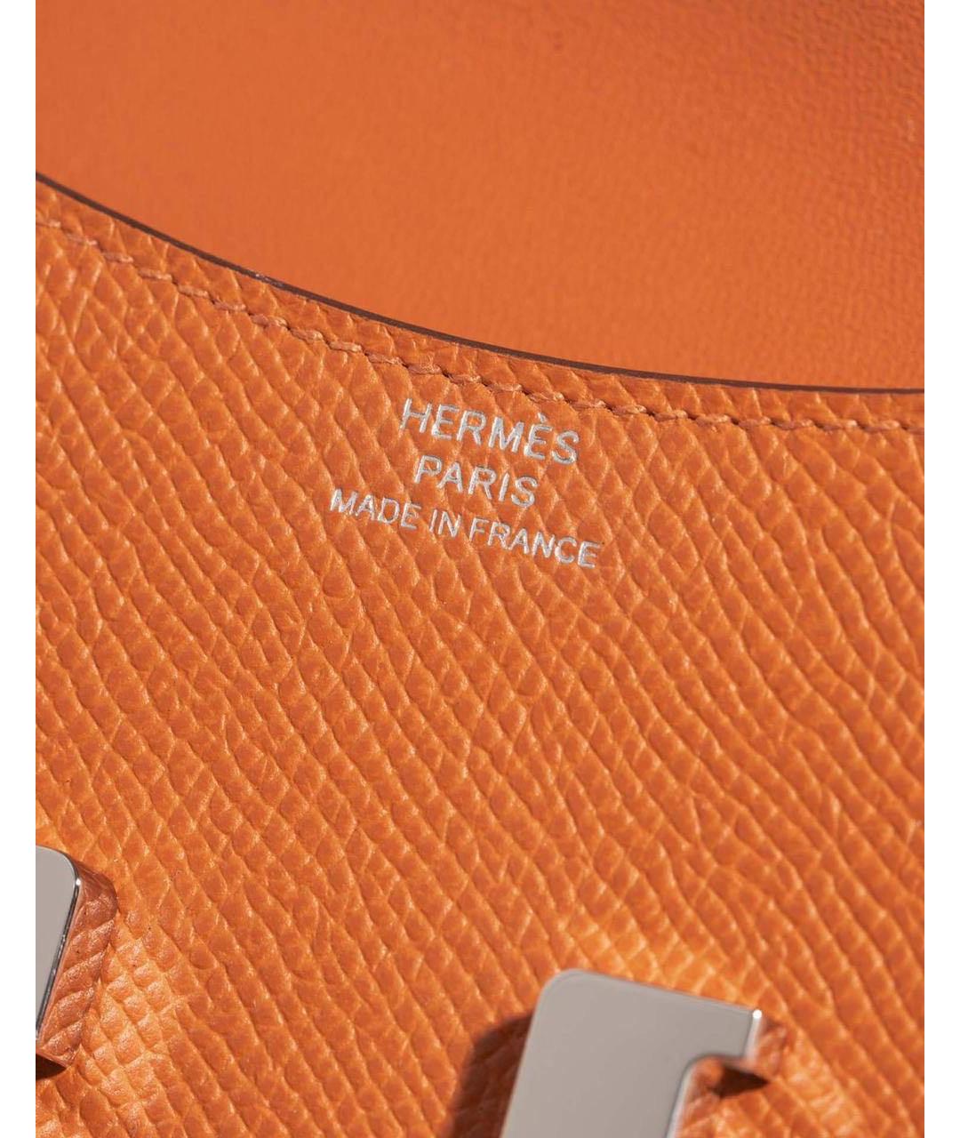 HERMES Оранжевая кожаная поясная сумка, фото 5
