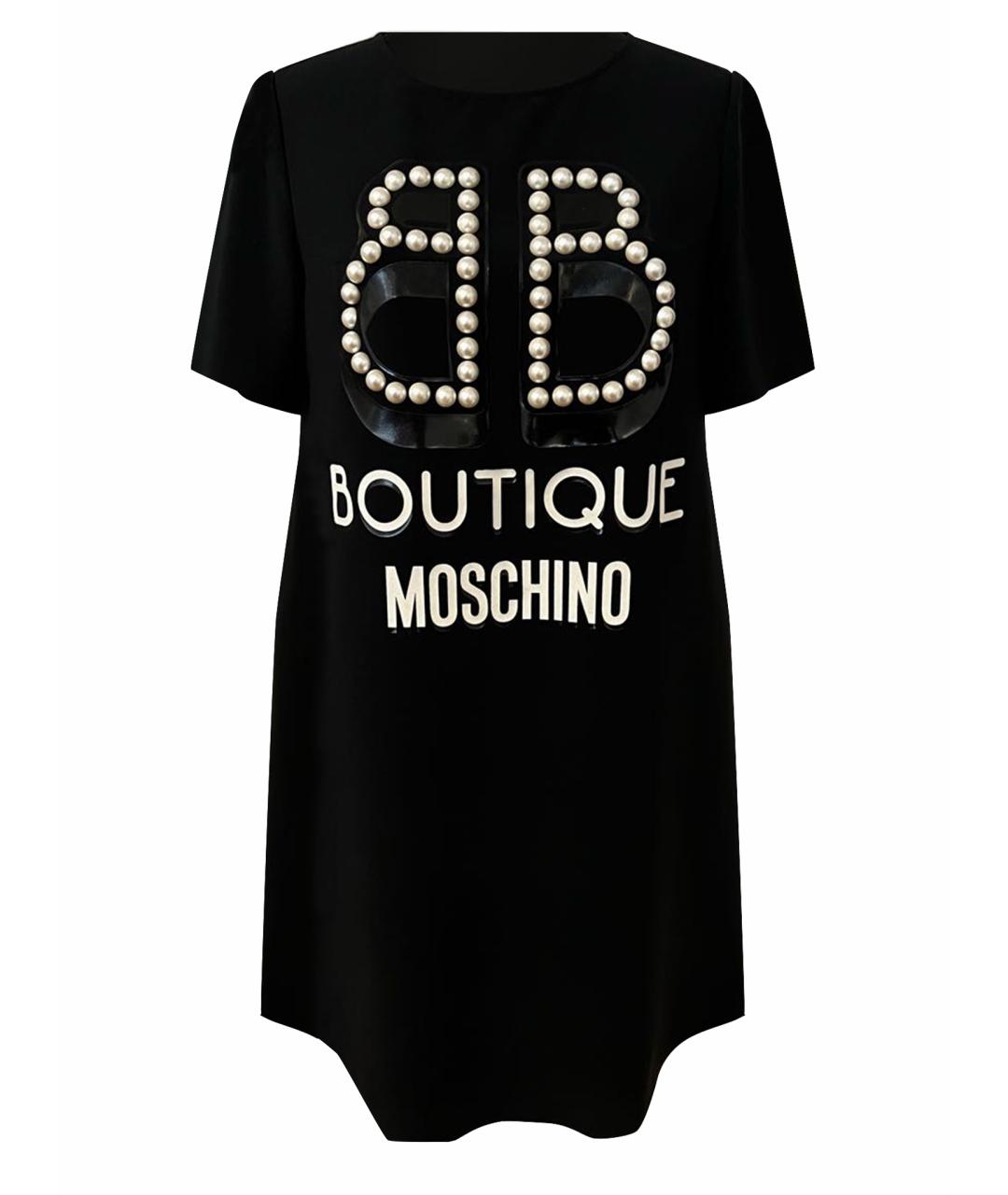 BOUTIQUE MOSCHINO Черное полиэстеровое повседневное платье, фото 1