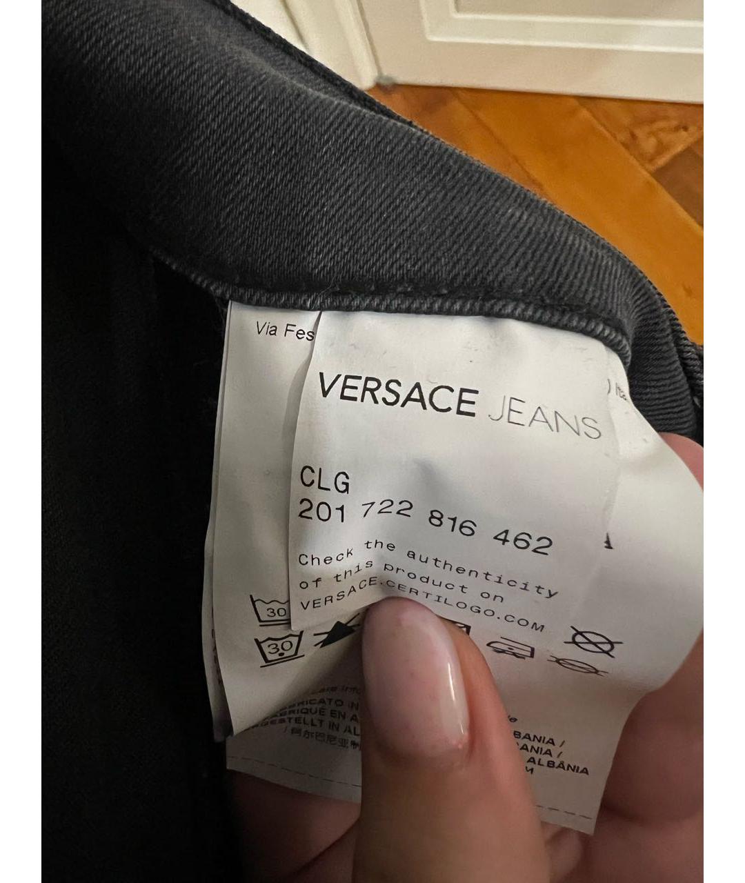 VERSACE JEANS COUTURE Черные джинсы слим, фото 3