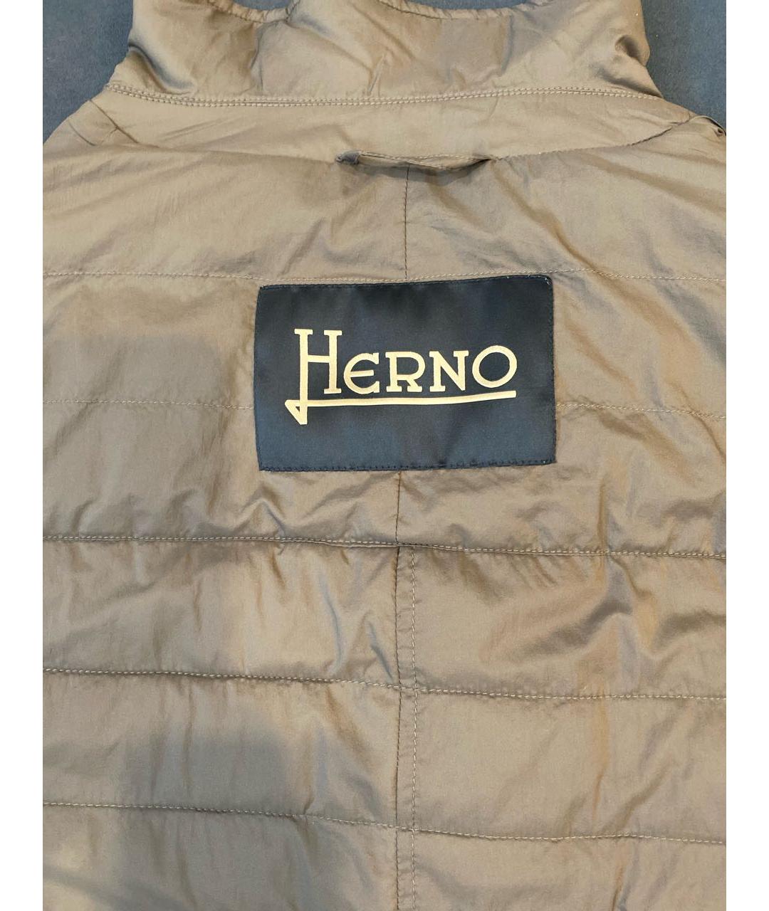HERNO Бежевая полиэстеровая куртка, фото 3