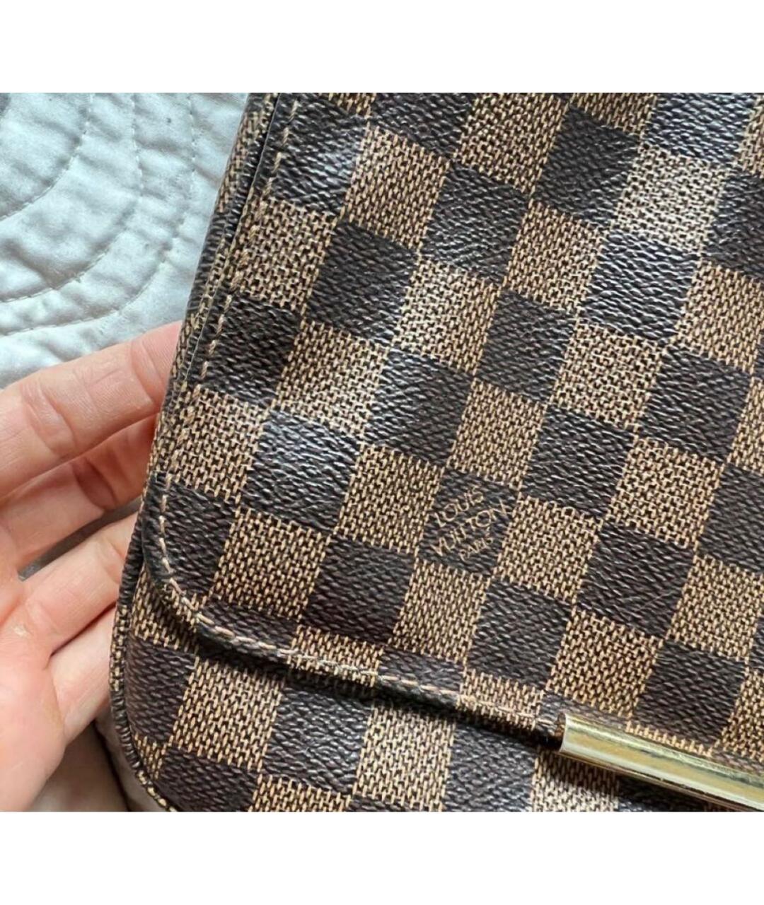 LOUIS VUITTON PRE-OWNED Коричневая кожаная сумка через плечо, фото 7