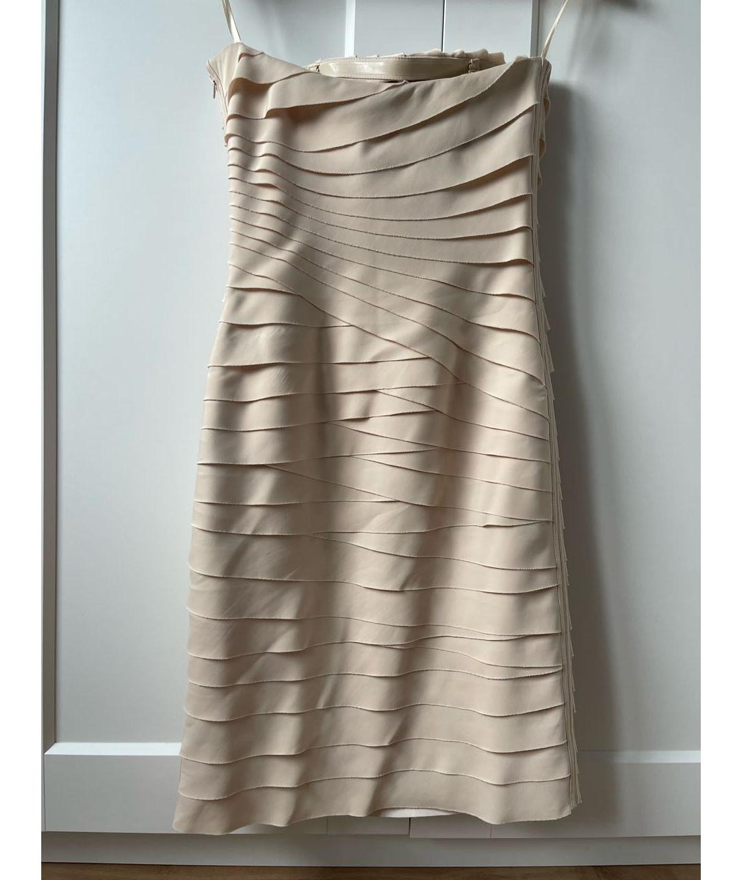 BLUGIRL Бежевое полиэстеровое коктейльное платье, фото 2