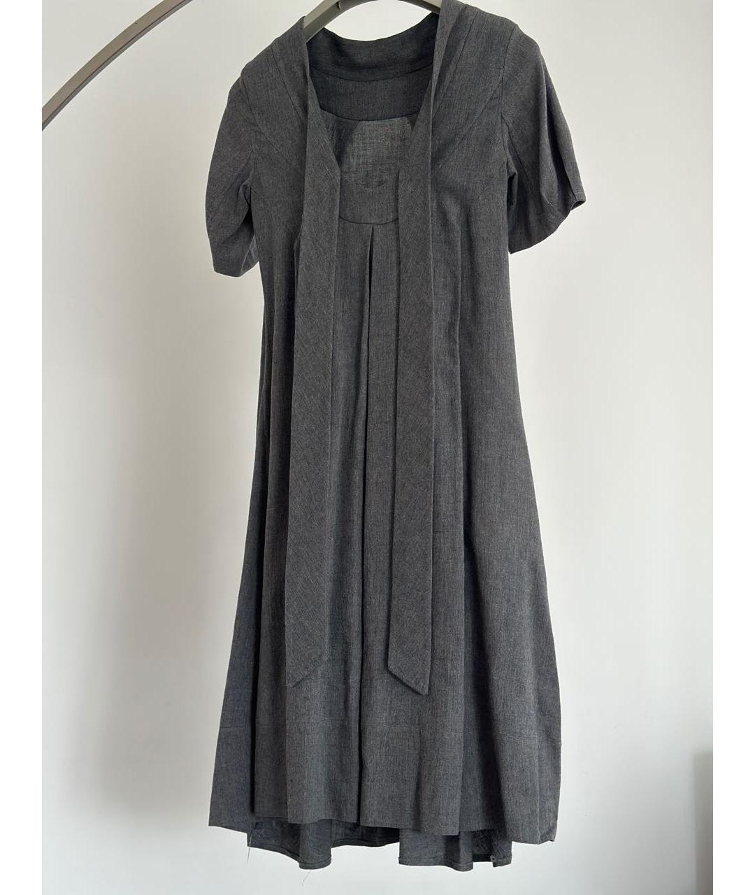MARNI Антрацитовое шерстяное повседневное платье, фото 3