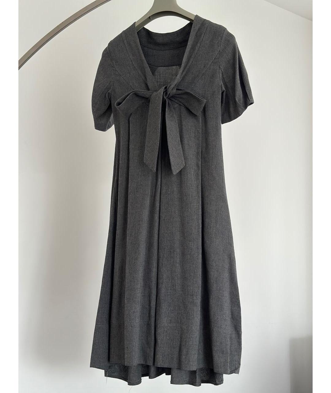MARNI Антрацитовое шерстяное повседневное платье, фото 2