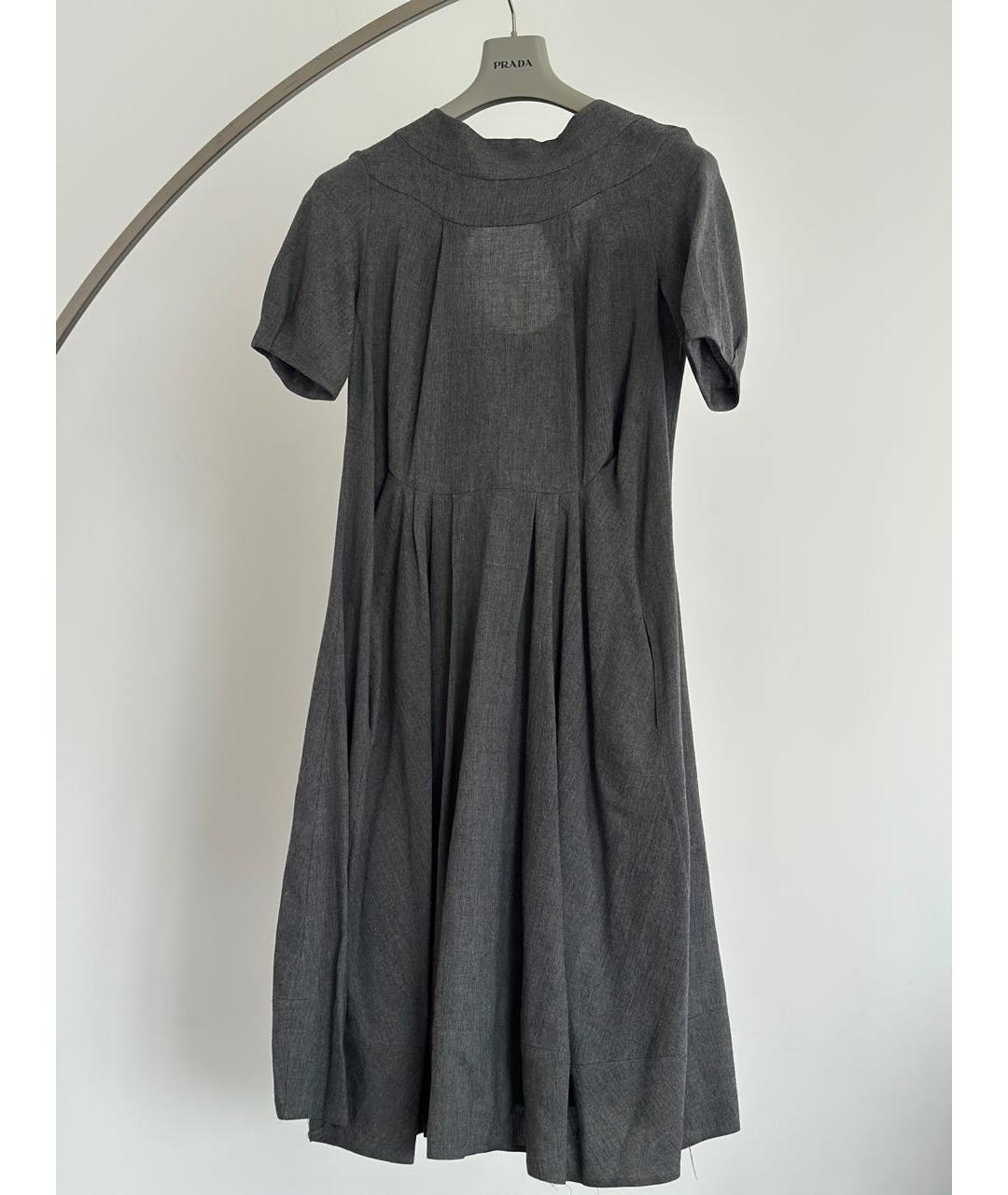 MARNI Антрацитовое шерстяное повседневное платье, фото 6