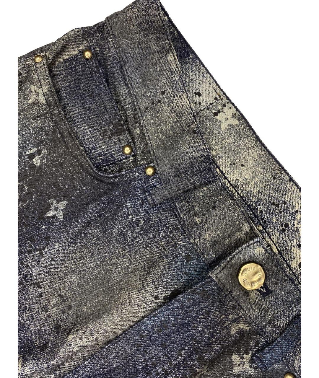 LOUIS VUITTON PRE-OWNED Антрацитовые хлопковые прямые джинсы, фото 7