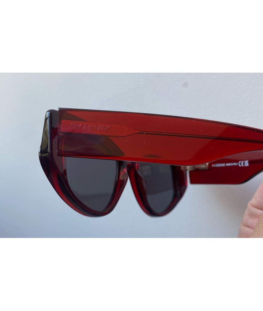 'S MAX MARA Бордовые пластиковые солнцезащитные очки, фото 3