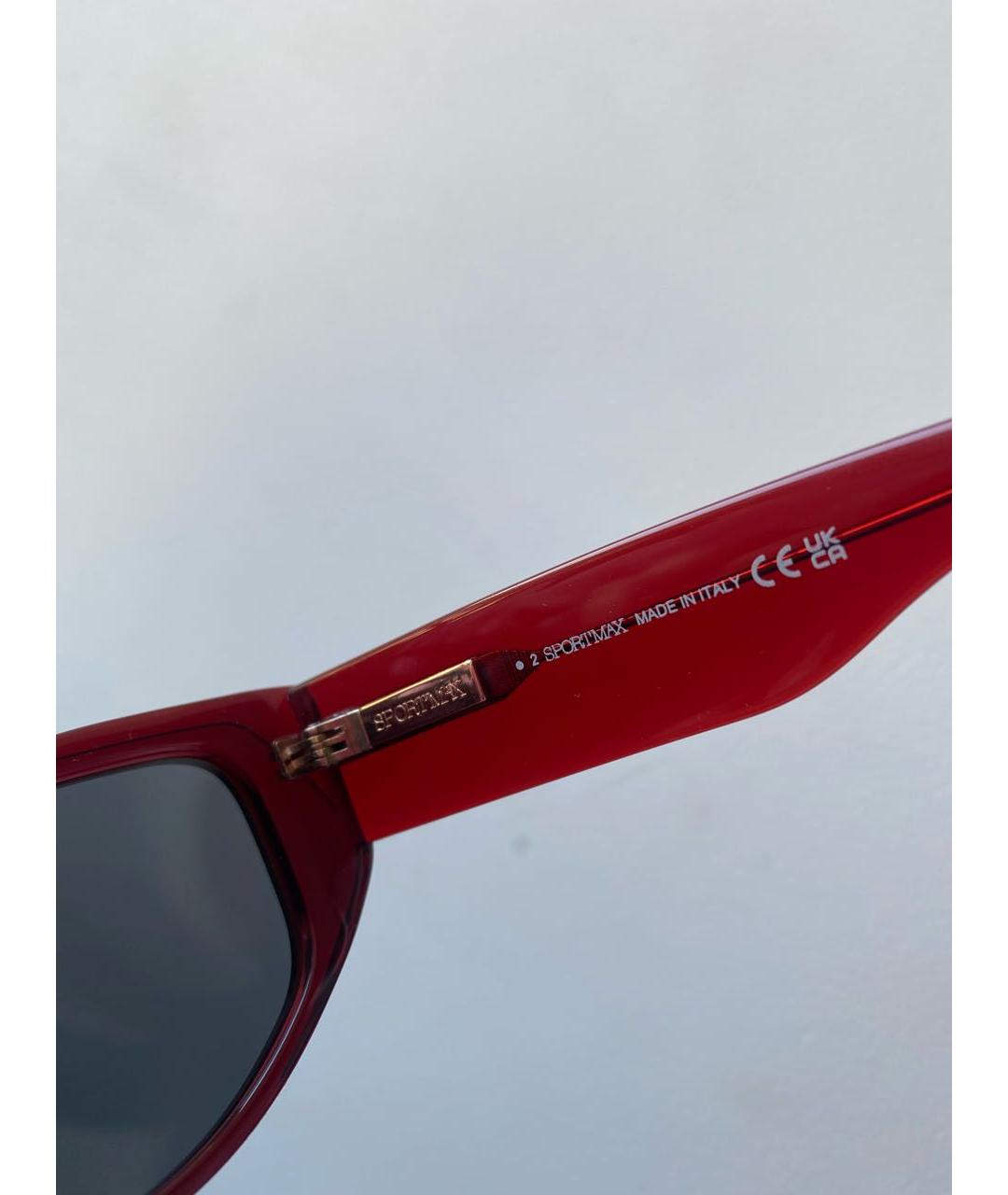 'S MAX MARA Бордовые пластиковые солнцезащитные очки, фото 7