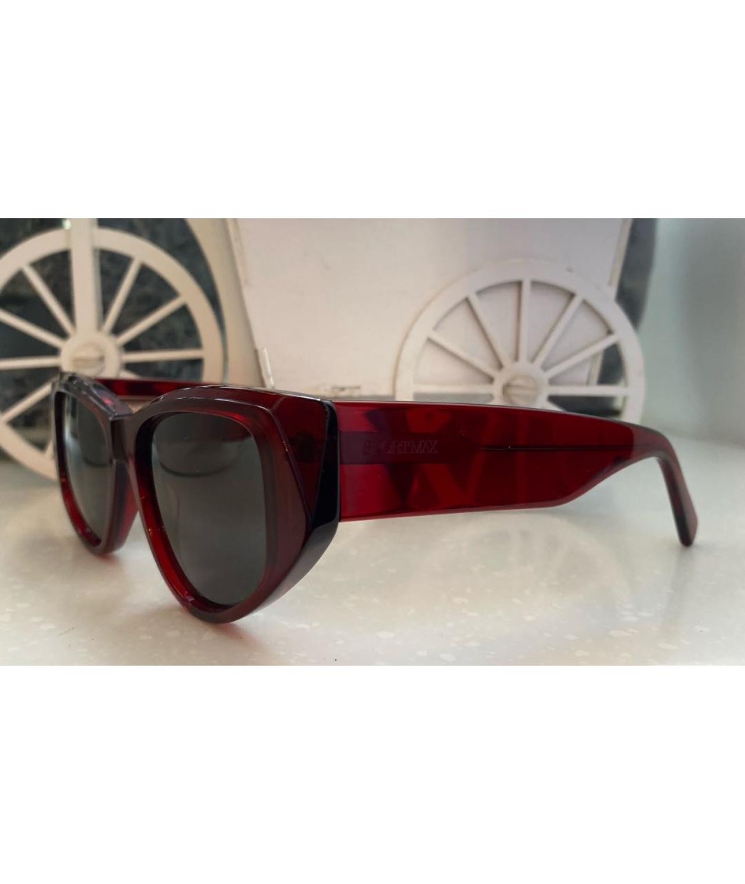 'S MAX MARA Бордовые пластиковые солнцезащитные очки, фото 2