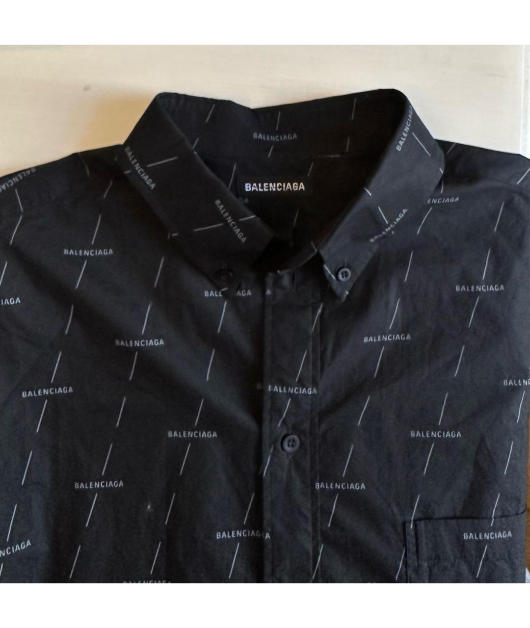 BALENCIAGA Черная хлопковая кэжуал рубашка, фото 3