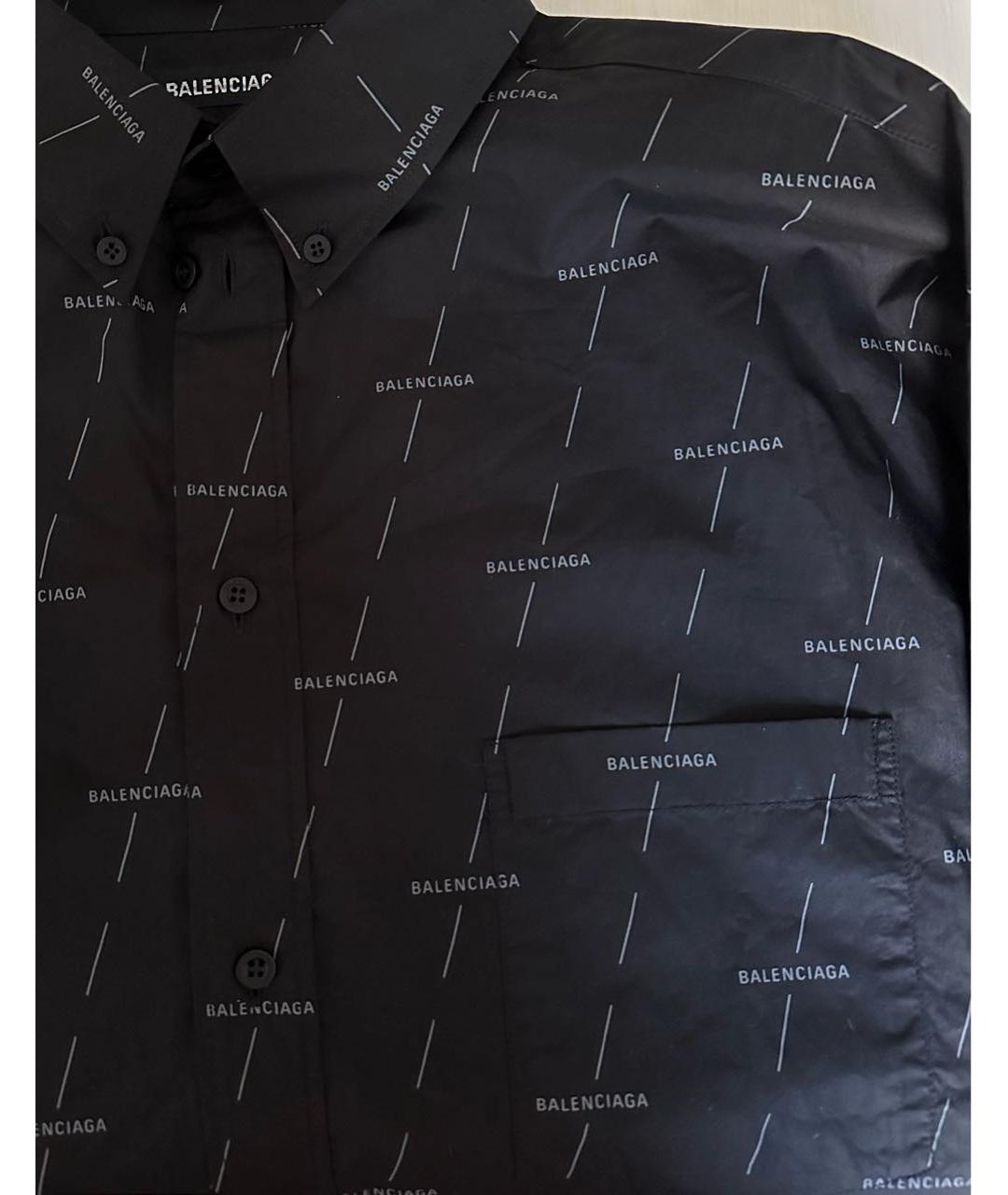 BALENCIAGA Черная хлопковая кэжуал рубашка, фото 4