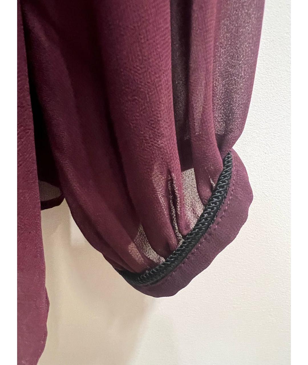 ALTUZARRA Бордовая шифоновая блузы, фото 5