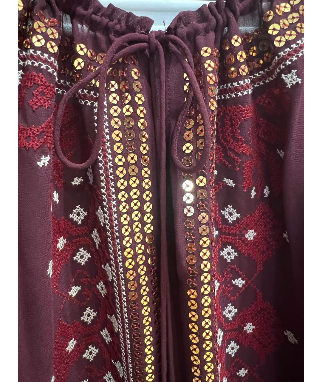 ALTUZARRA Бордовая шифоновая блузы, фото 4