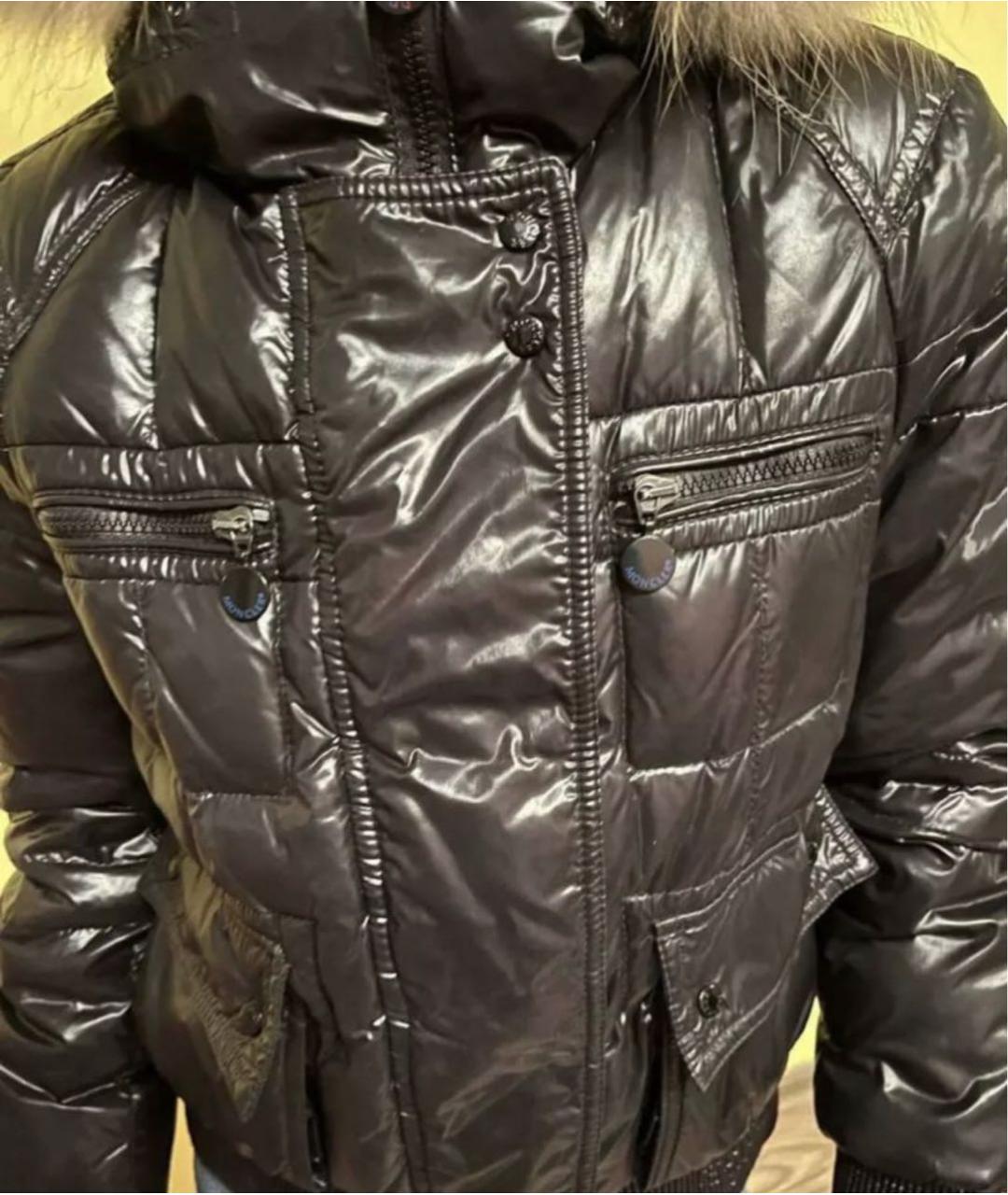 MONCLER Черный полиамидовый пуховик, фото 4