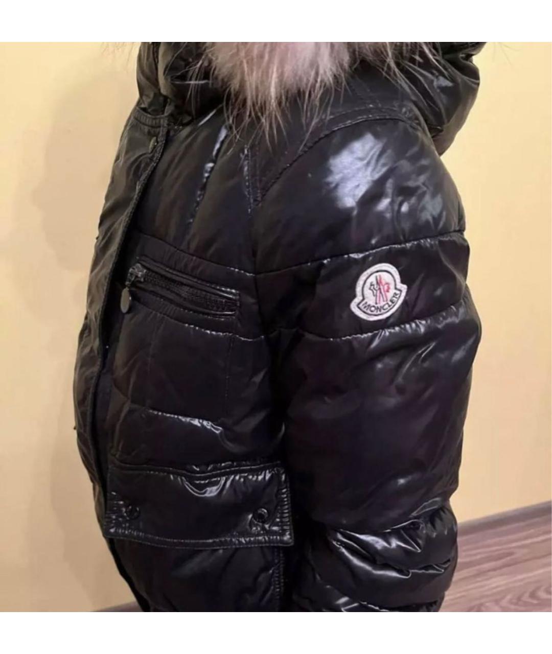 MONCLER Черный полиамидовый пуховик, фото 3