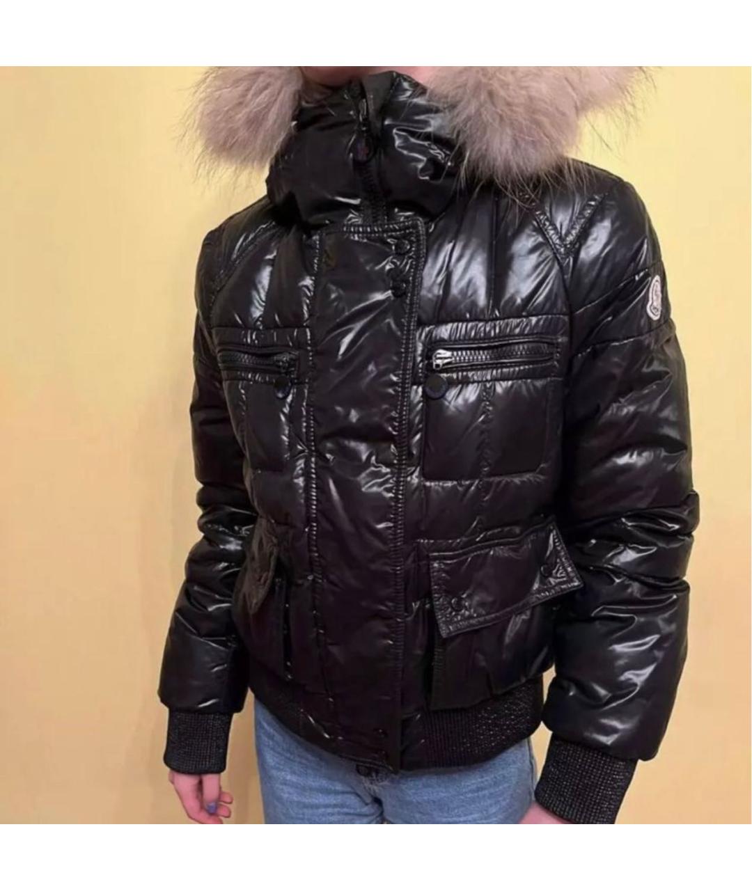 MONCLER Черный полиамидовый пуховик, фото 8
