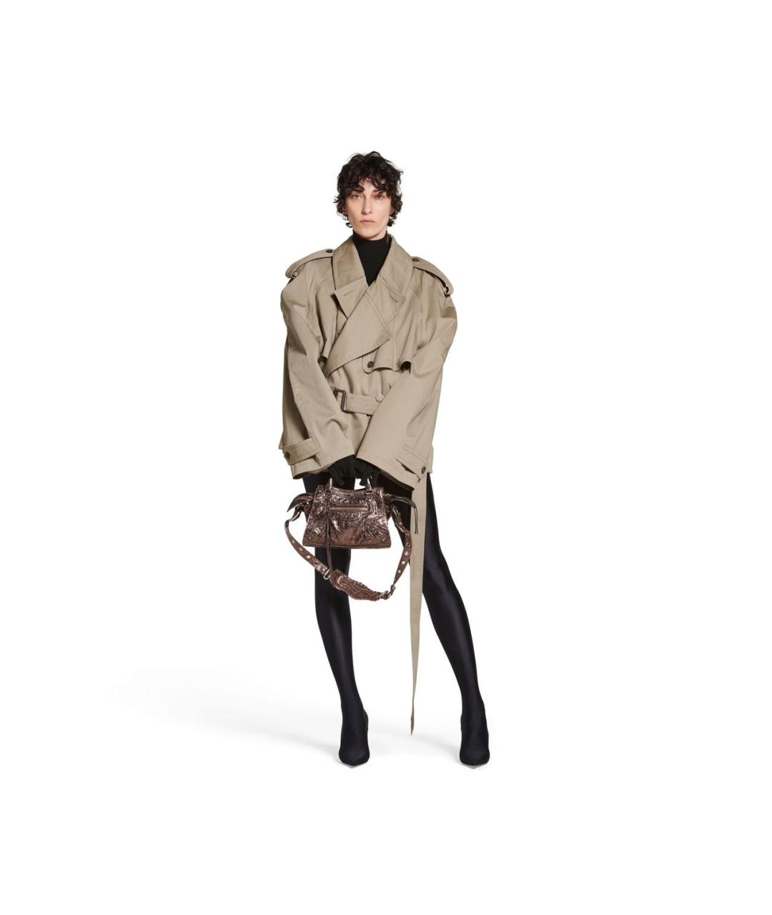 BALENCIAGA Коричневая кожаная сумка через плечо, фото 2