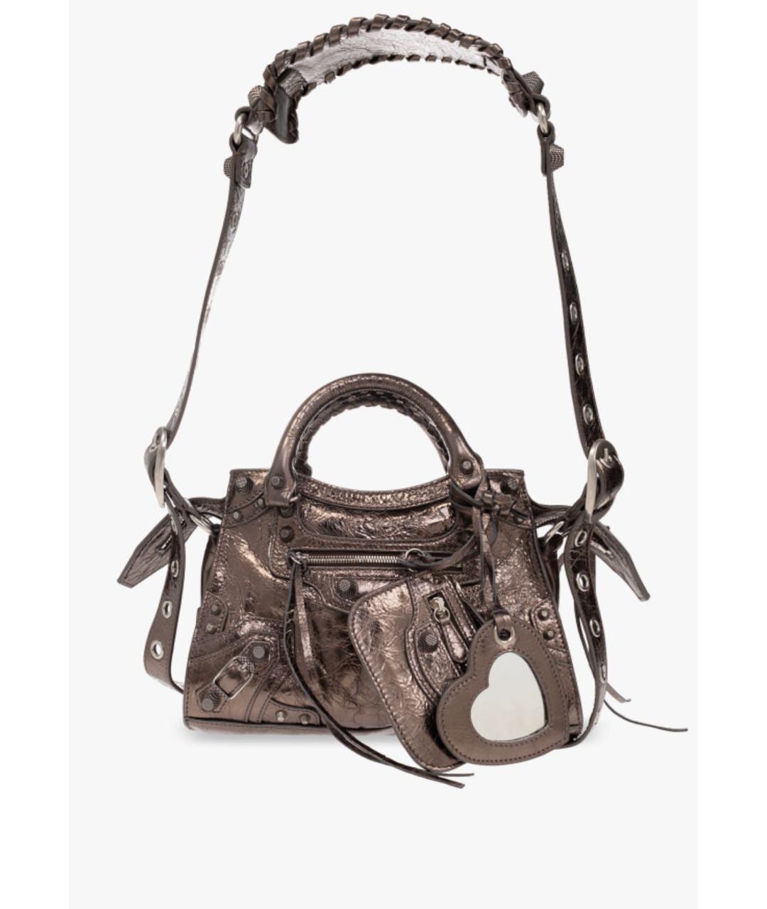 BALENCIAGA Коричневая кожаная сумка через плечо, фото 3