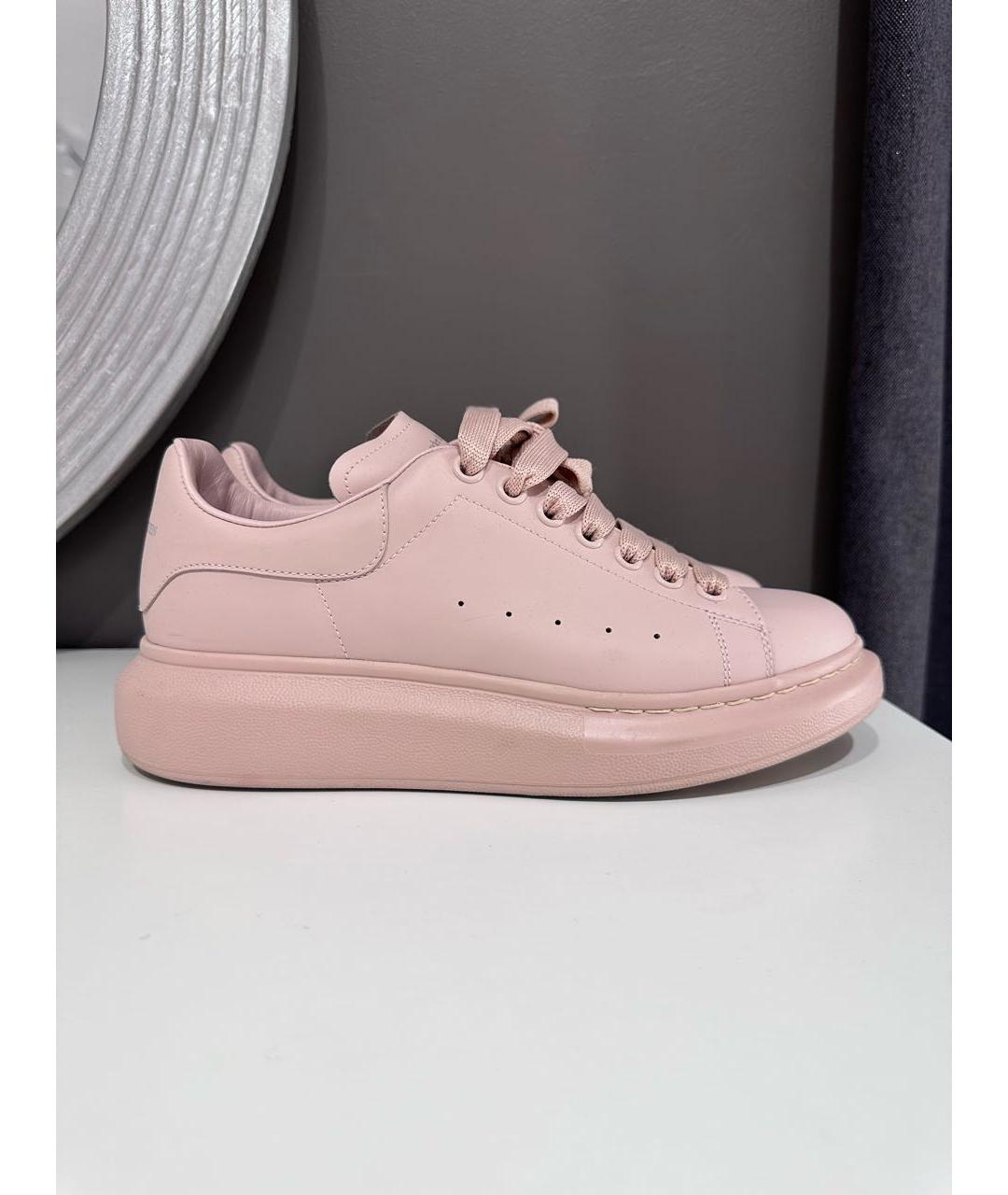 ALEXANDER MCQUEEN Коралловые кожаные кеды, фото 8