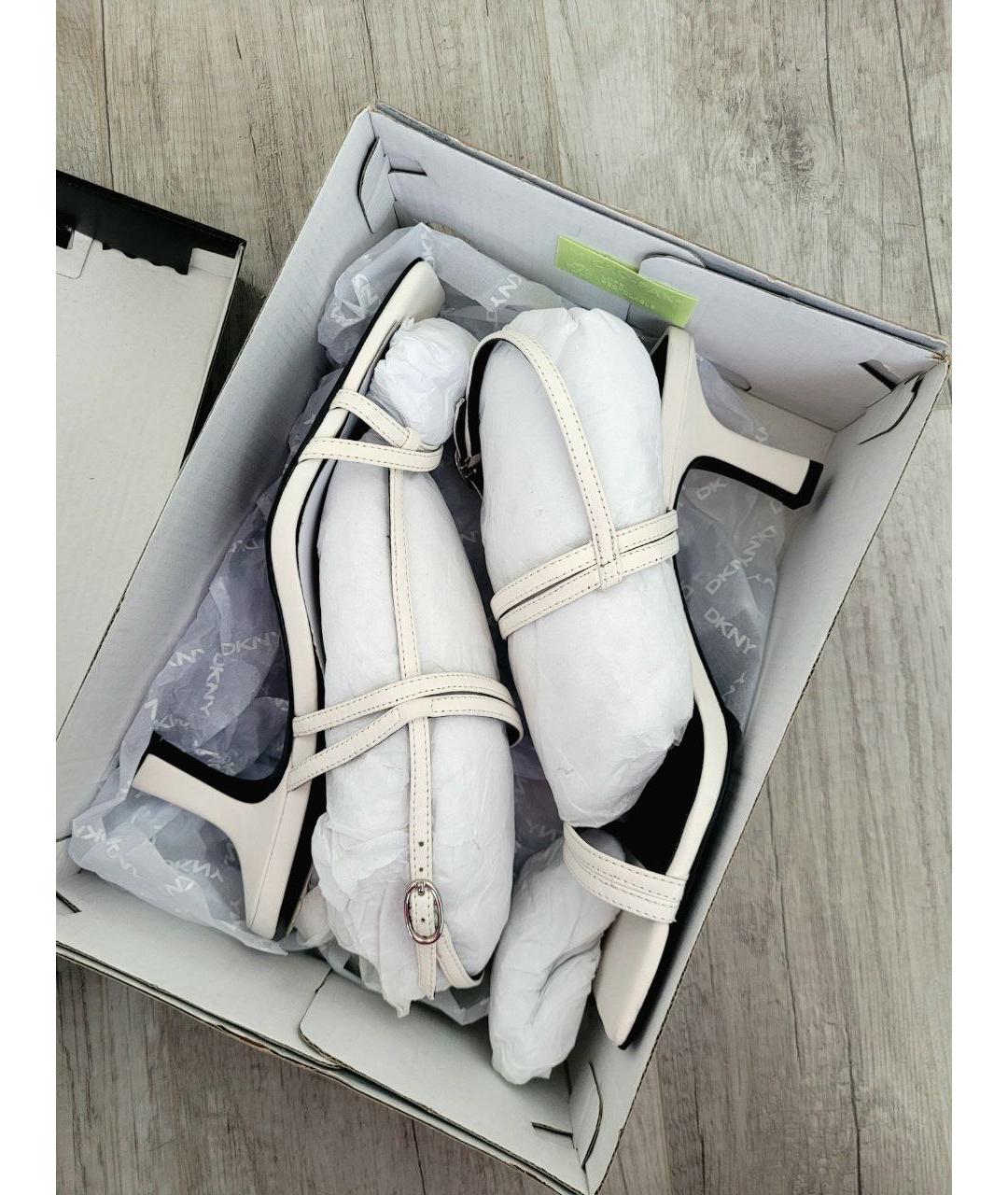 DKNY Белые кожаные босоножки, фото 2