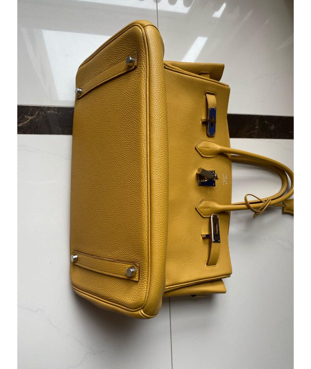 HERMES PRE-OWNED Желтая кожаная сумка тоут, фото 6