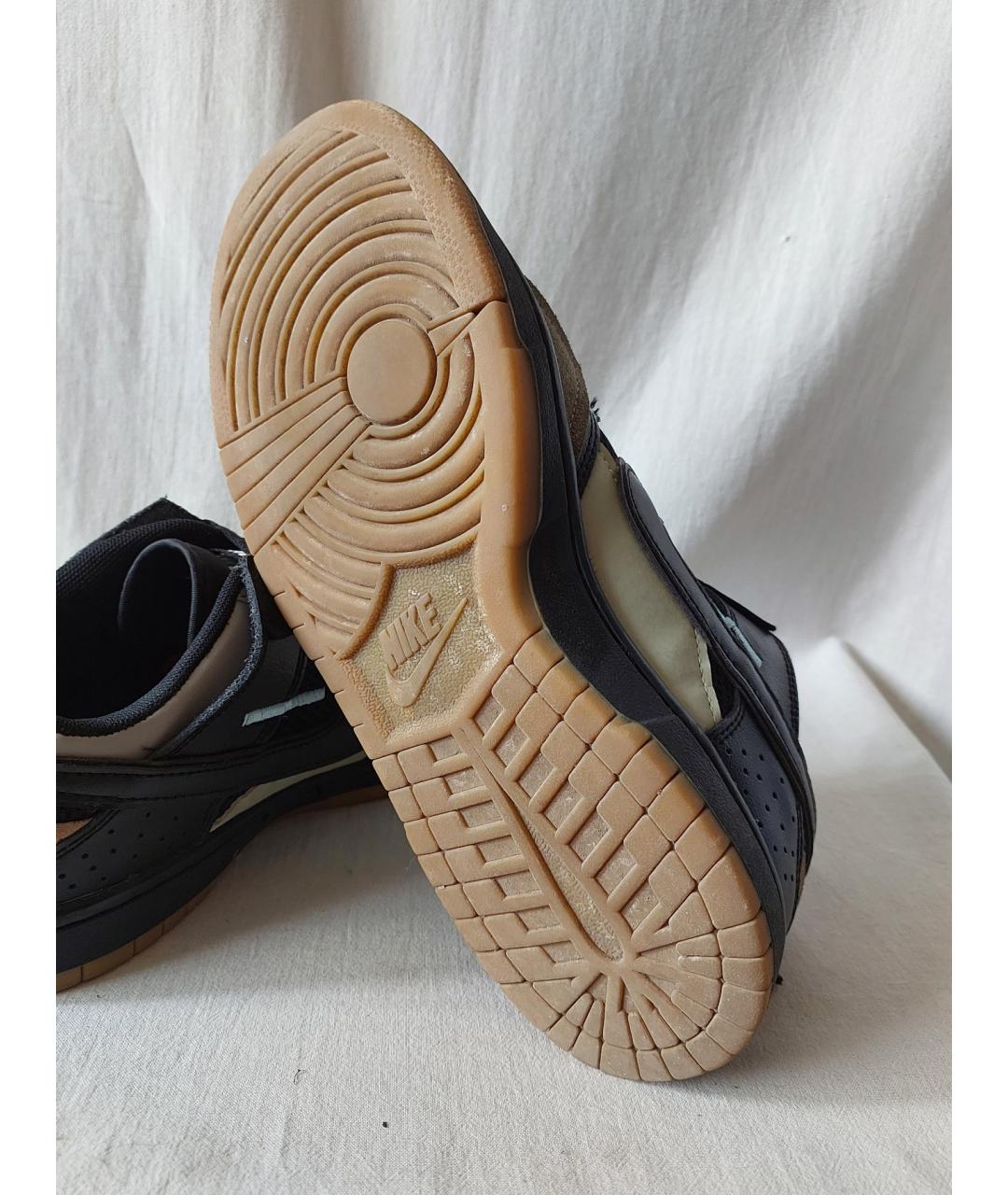 NIKE Черные низкие кроссовки / кеды из искусственной кожи, фото 6