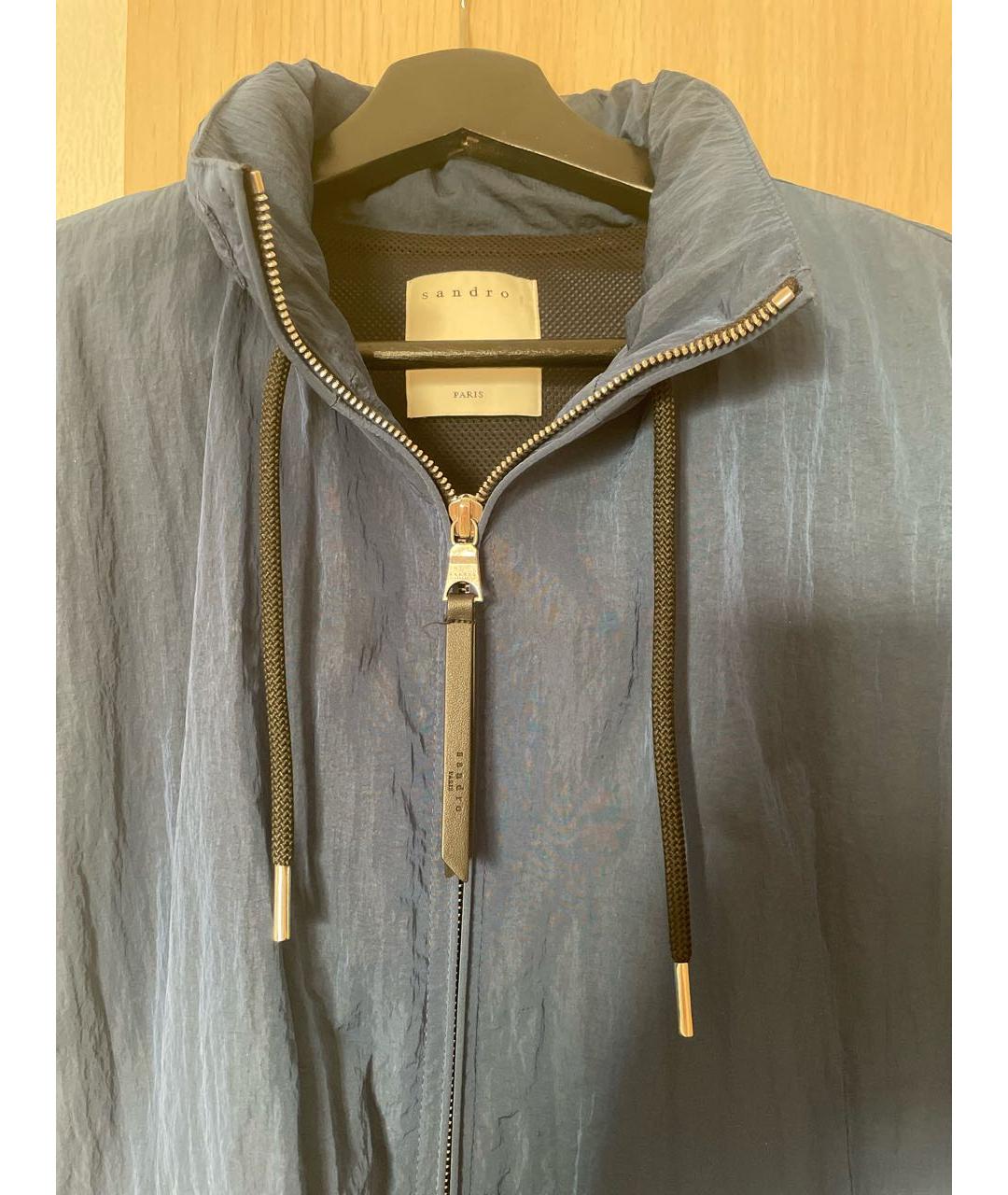 SANDRO Синяя полиэстеровая куртка, фото 4
