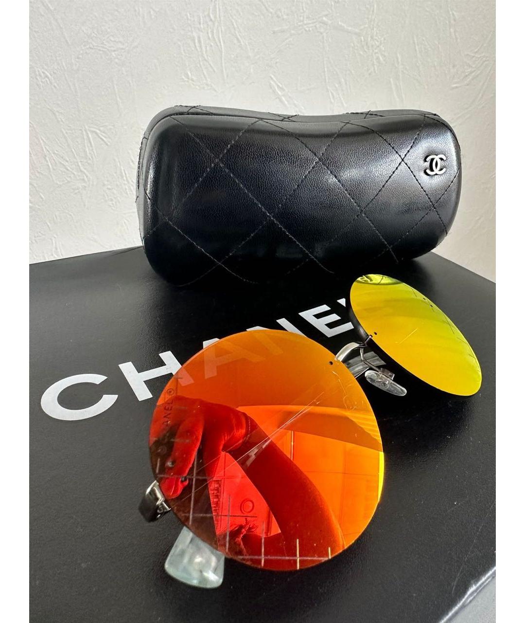 CHANEL PRE-OWNED Оранжевое металлические солнцезащитные очки, фото 3