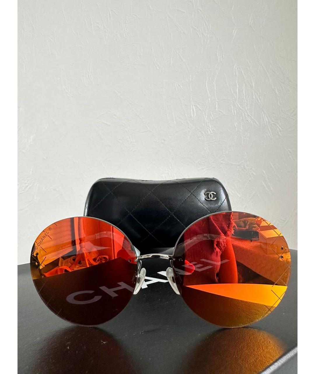CHANEL PRE-OWNED Оранжевое металлические солнцезащитные очки, фото 9