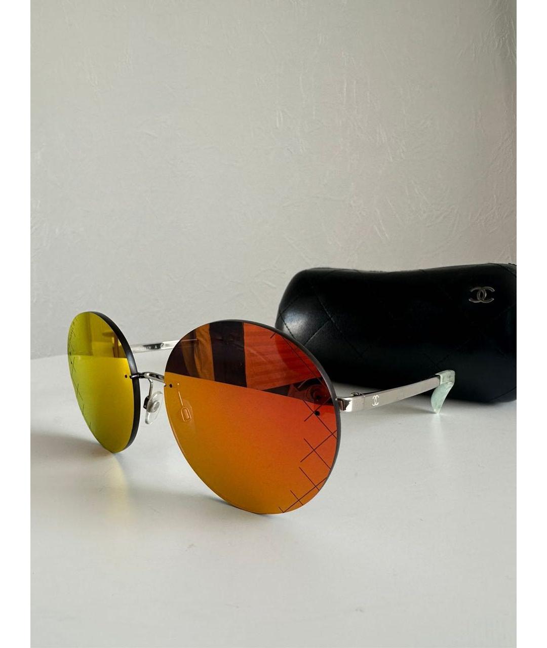CHANEL PRE-OWNED Оранжевое металлические солнцезащитные очки, фото 6