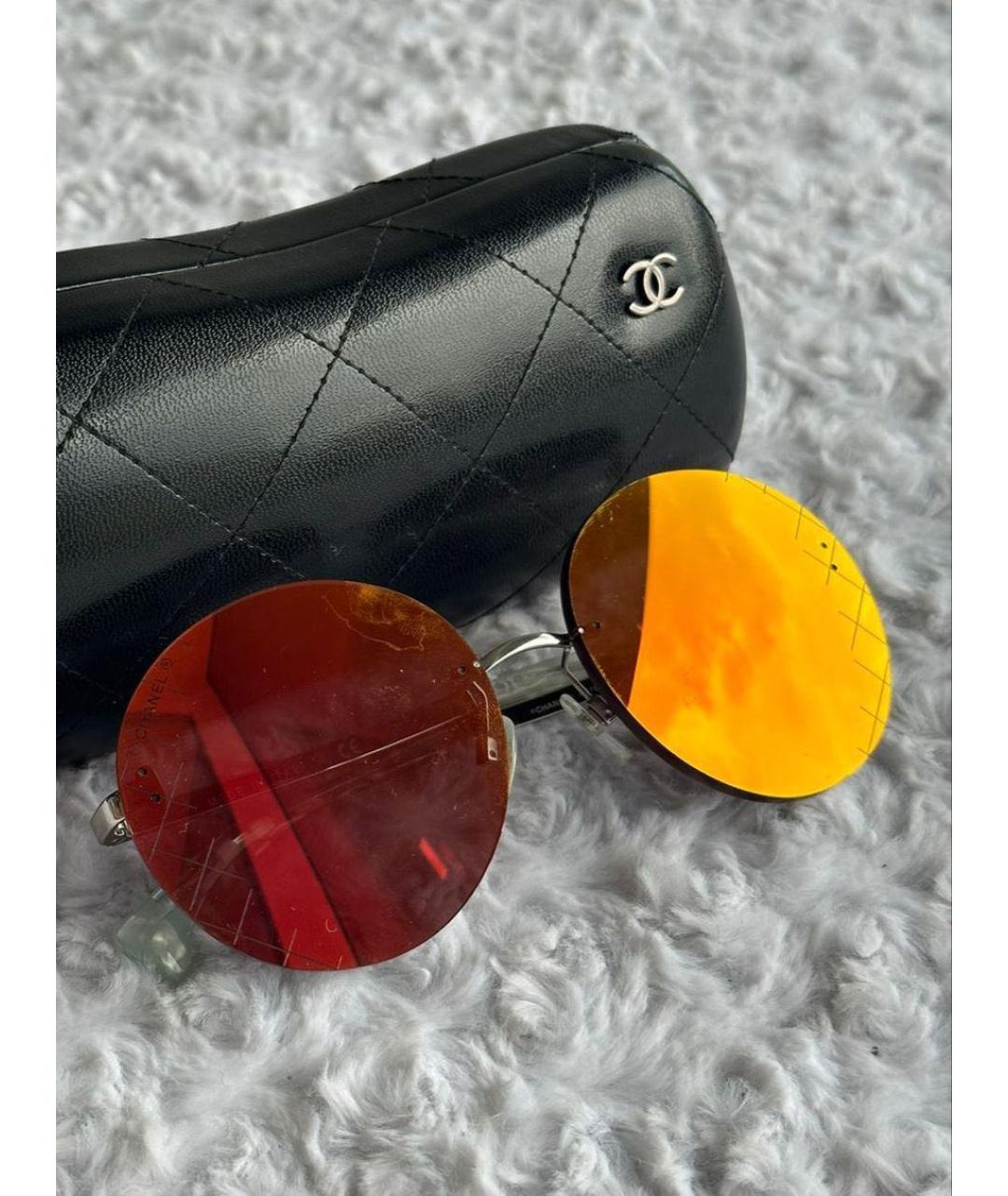 CHANEL PRE-OWNED Оранжевое металлические солнцезащитные очки, фото 2