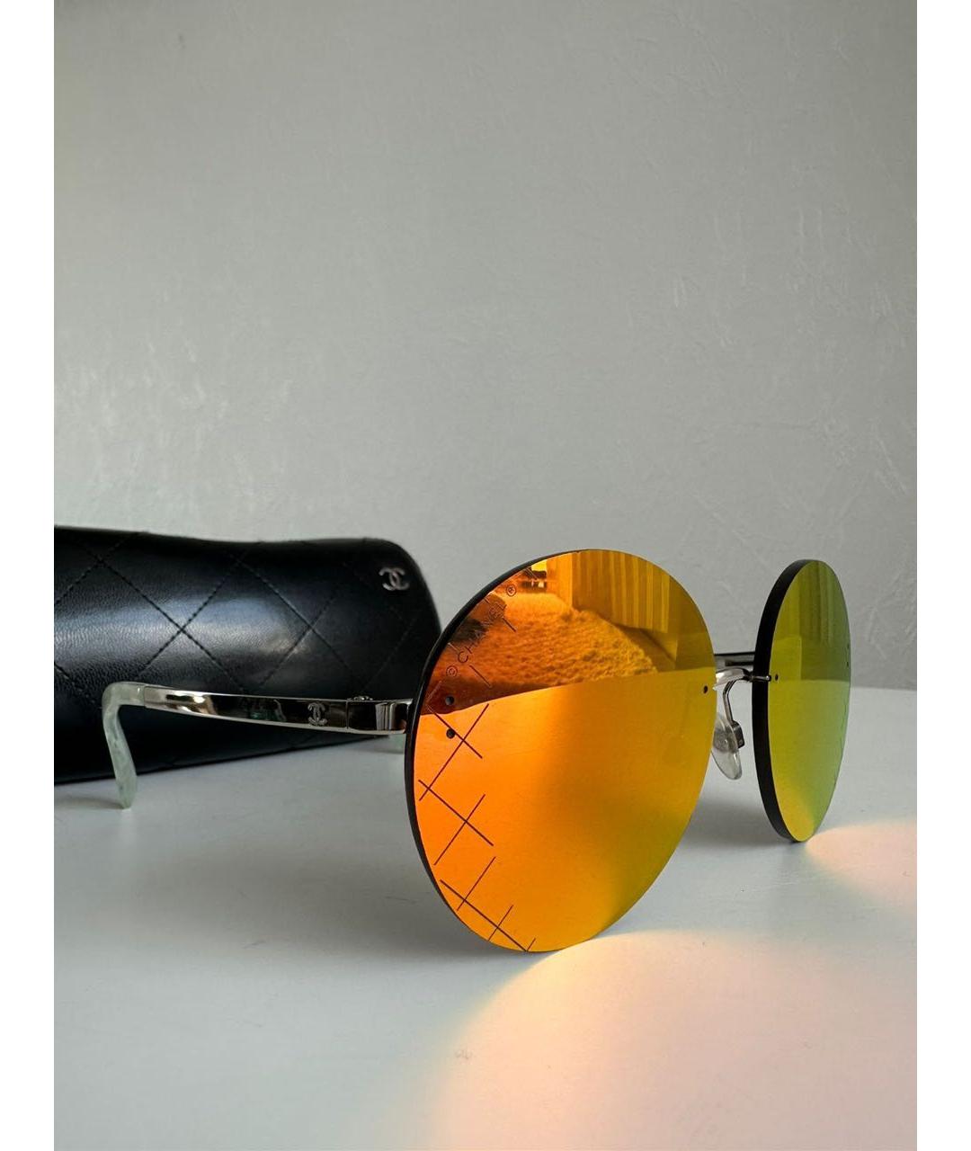 CHANEL PRE-OWNED Оранжевое металлические солнцезащитные очки, фото 5