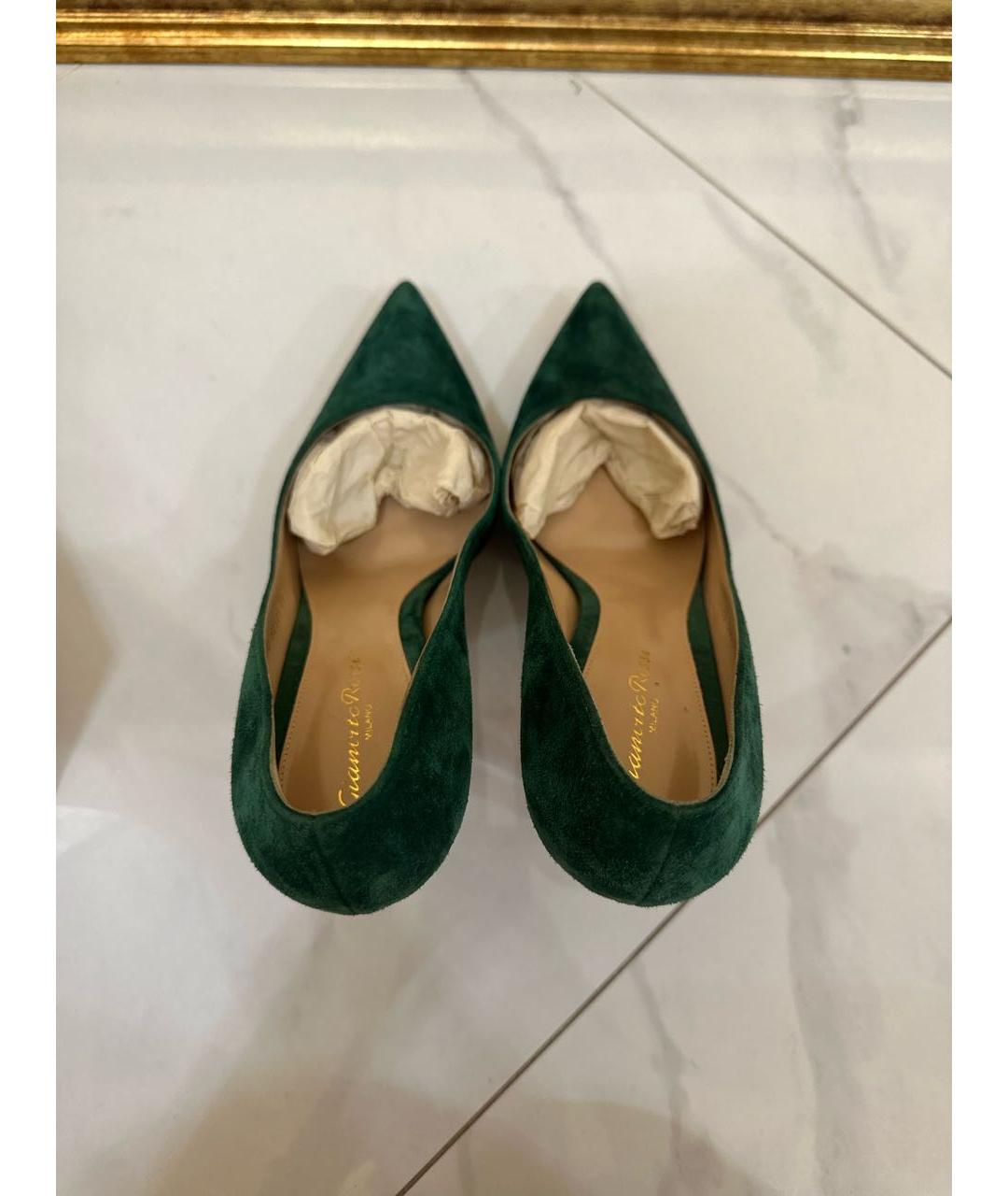 GIANVITO ROSSI Зеленые замшевые туфли, фото 3