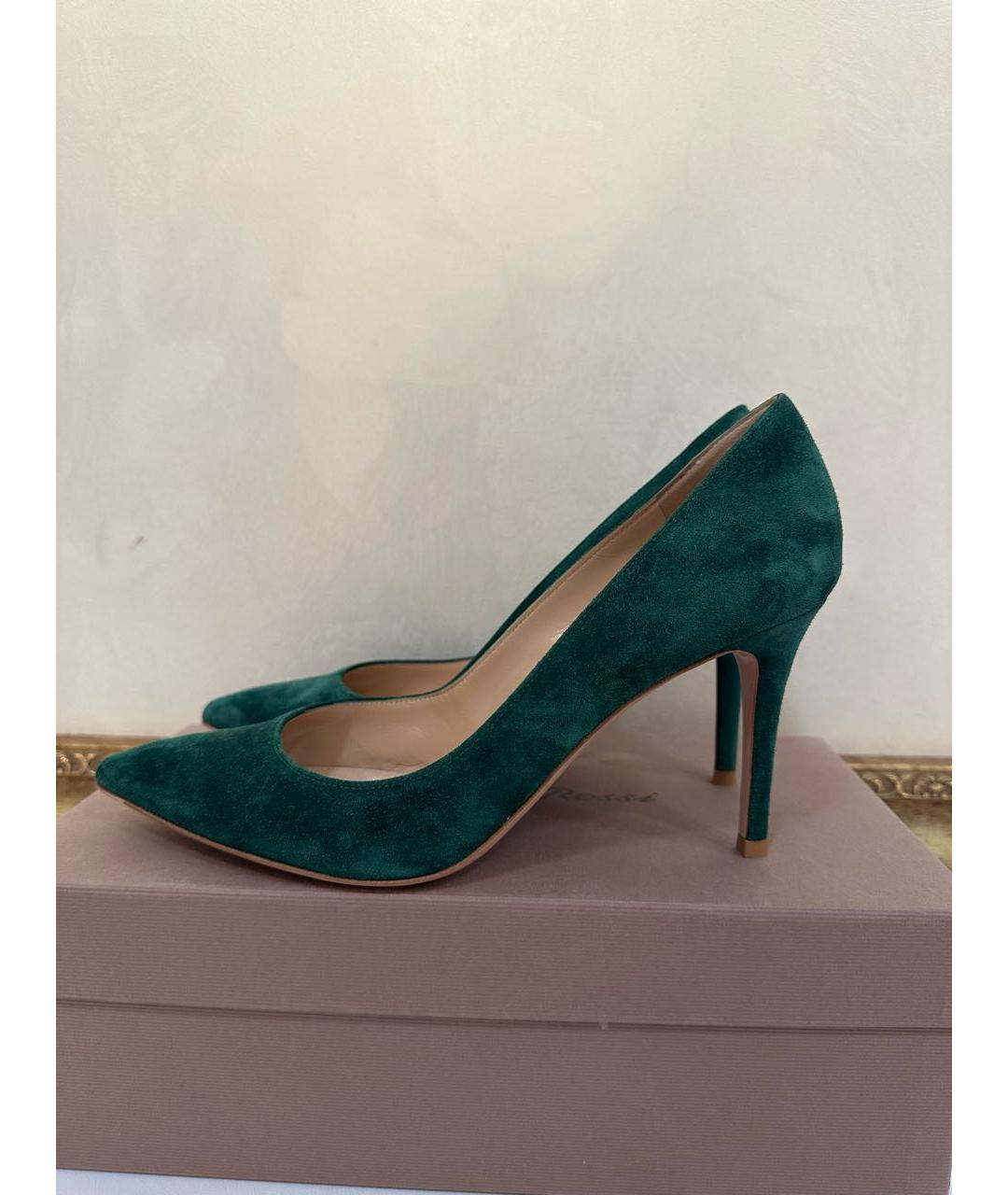 GIANVITO ROSSI Зеленые замшевые туфли, фото 5