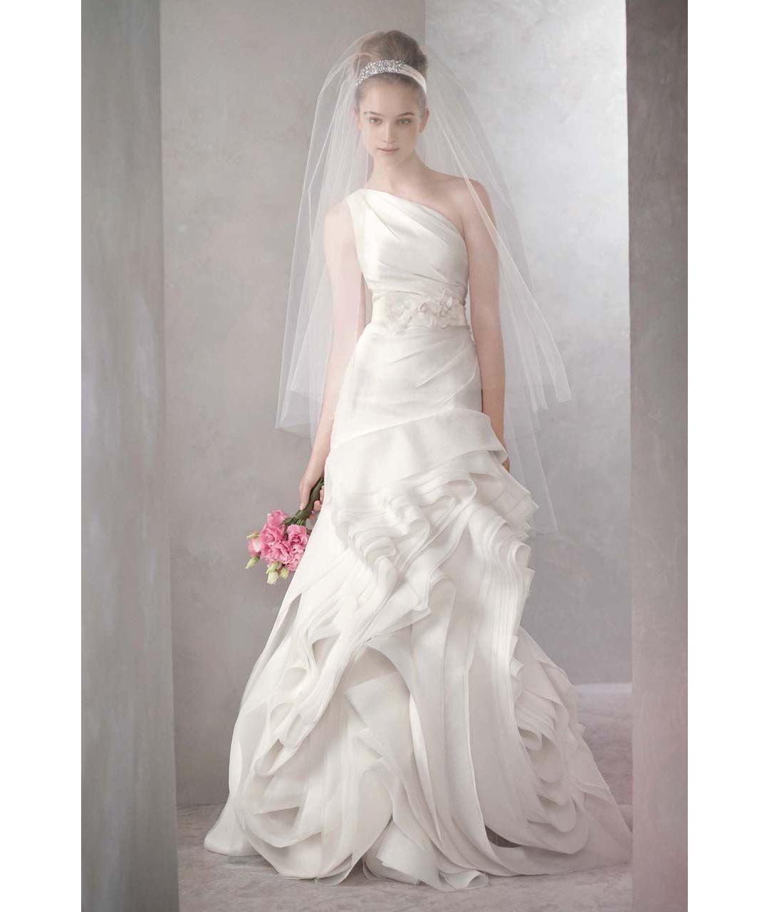 VERA WANG Белое вискозное свадебное платье, фото 6