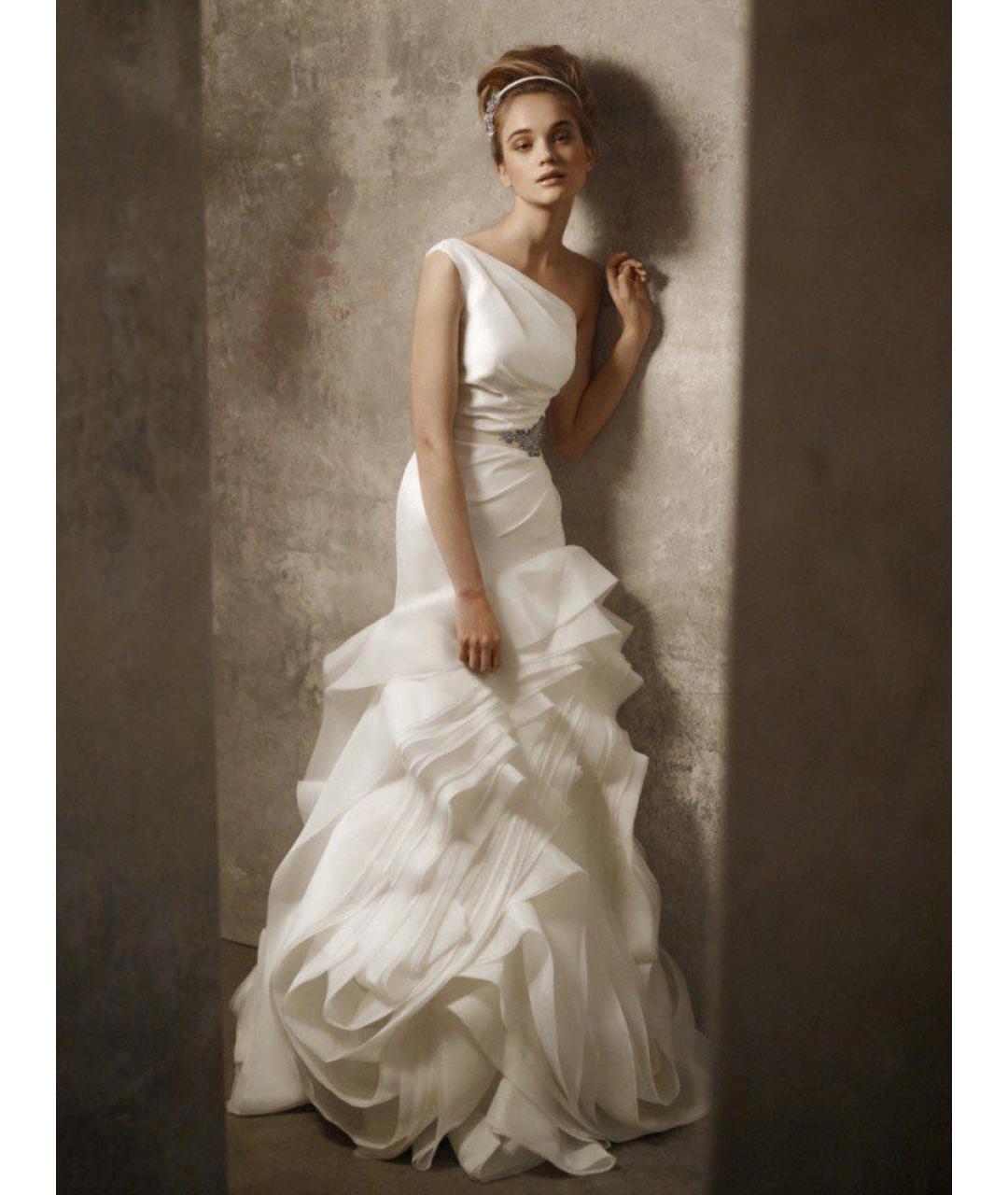 VERA WANG Белое вискозное свадебное платье, фото 5