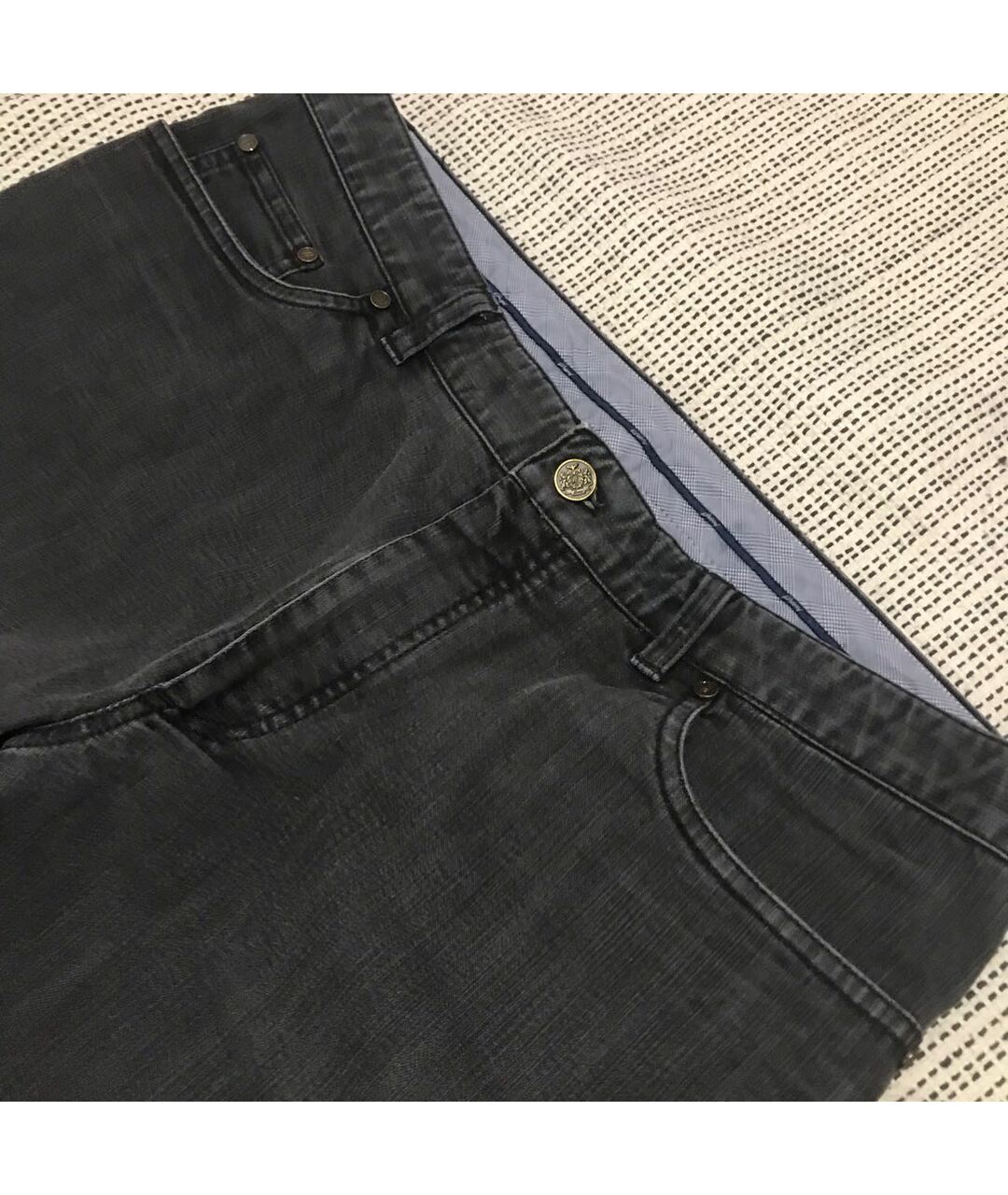 BRIONI Серые хлопковые прямые джинсы, фото 2