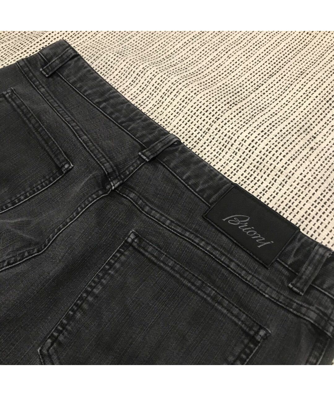 BRIONI Серые хлопковые прямые джинсы, фото 7