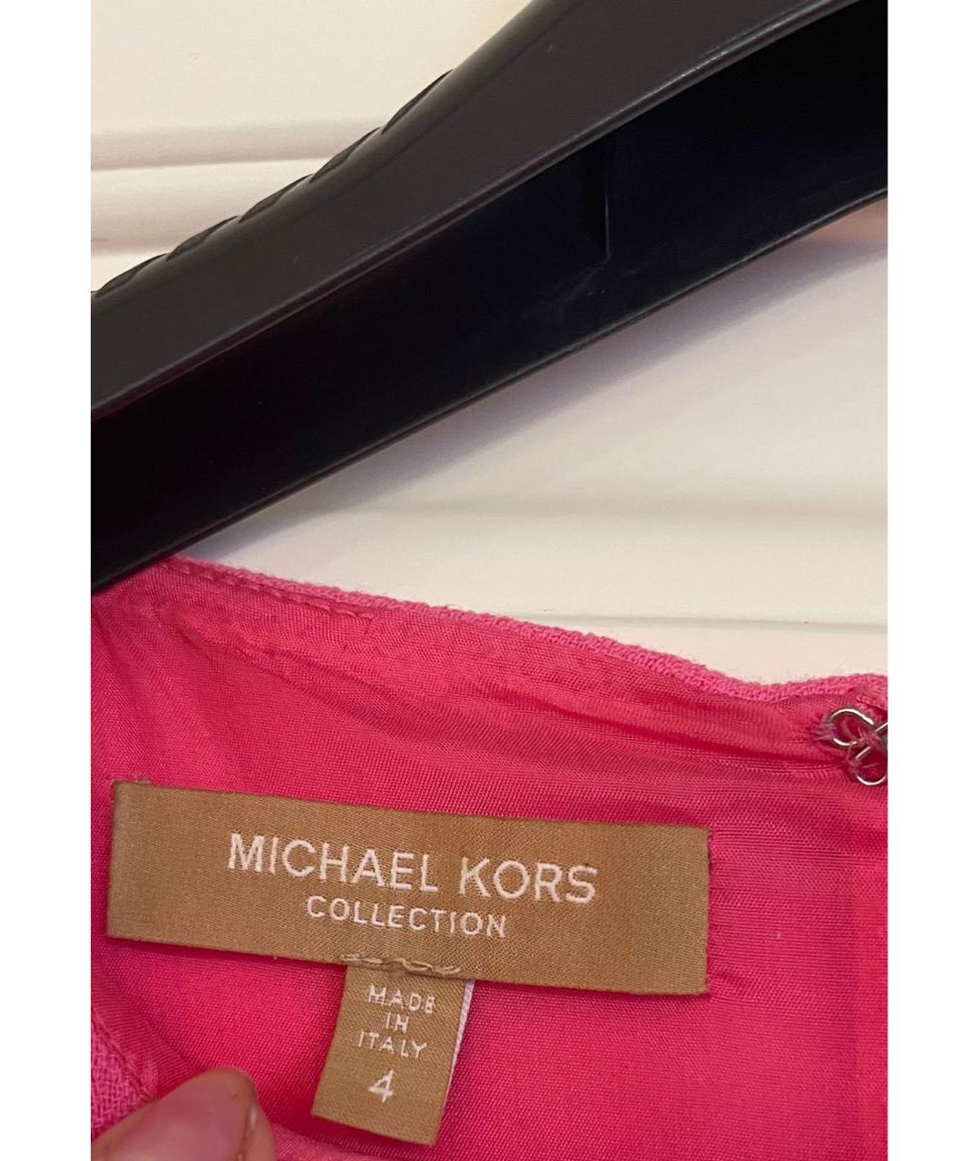 MICHAEL KORS COLLECTION Розовое креповое коктейльное платье, фото 3