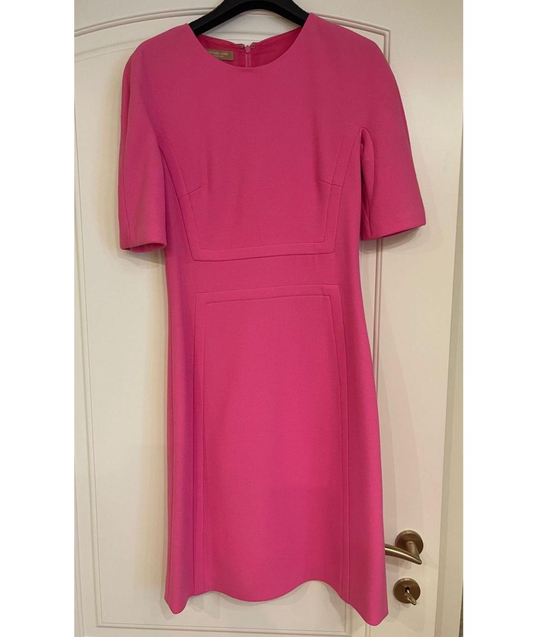 MICHAEL KORS COLLECTION Розовое креповое коктейльное платье, фото 4