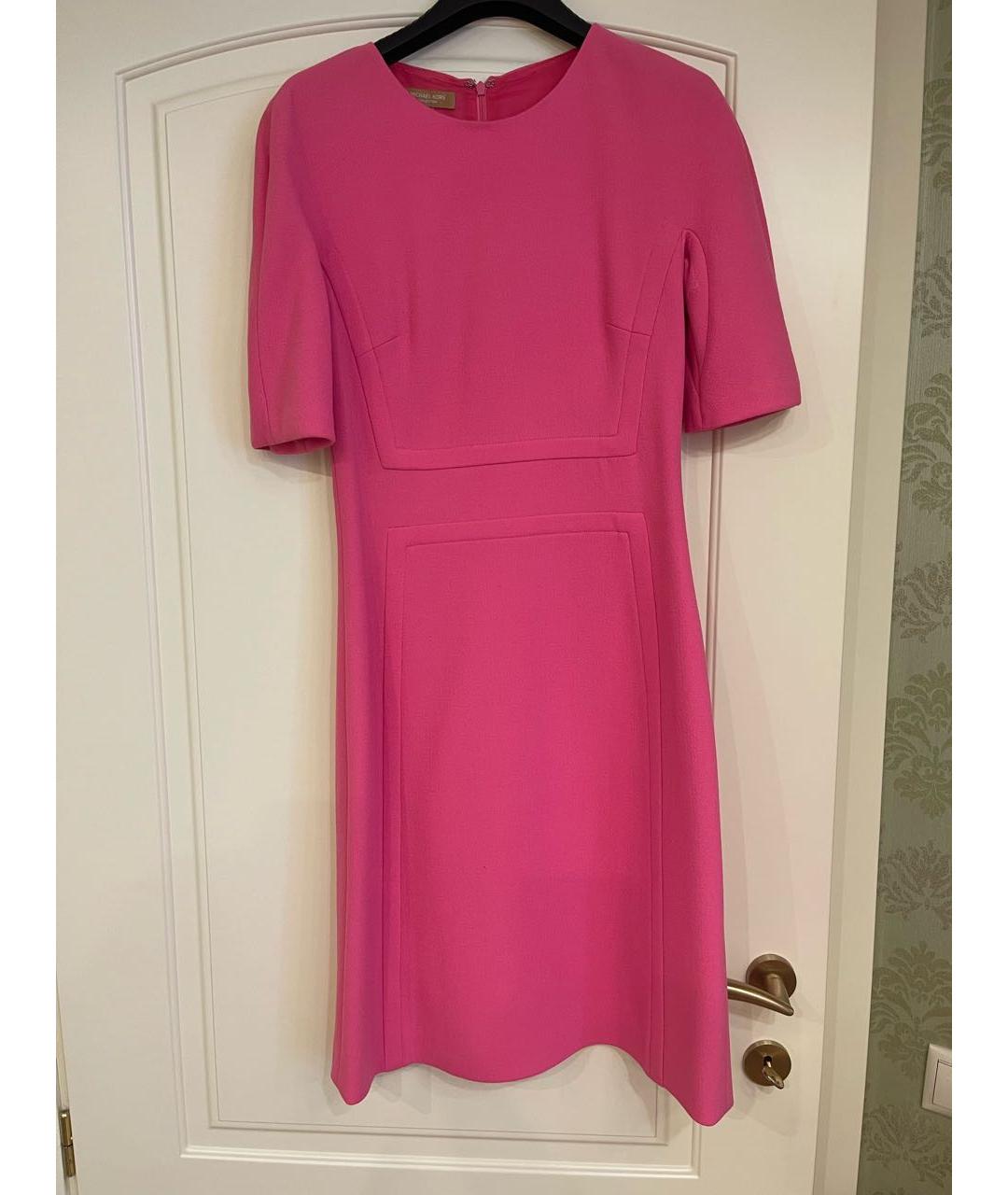 MICHAEL KORS COLLECTION Розовое креповое коктейльное платье, фото 5