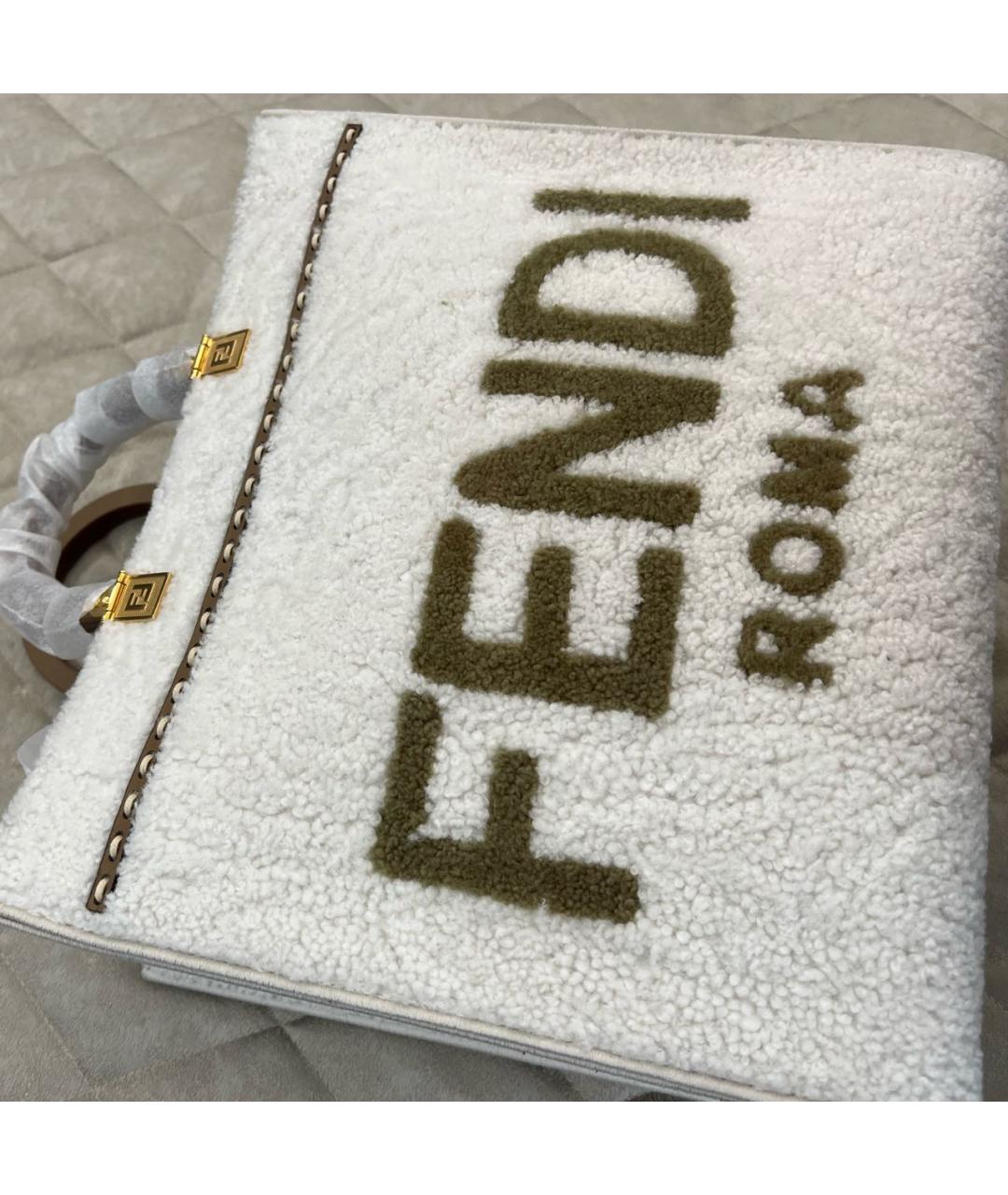FENDI Белая сумка тоут, фото 3