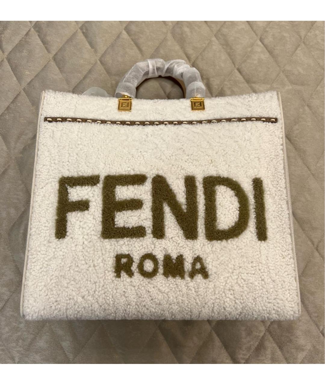 FENDI Белая сумка тоут, фото 5