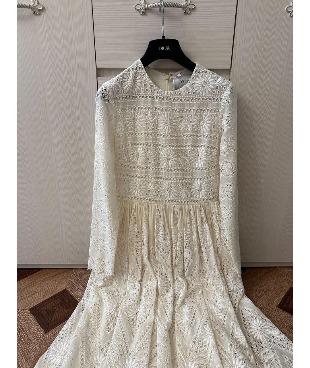 VALENTINO Белое хлопковое свадебное платье, фото 8