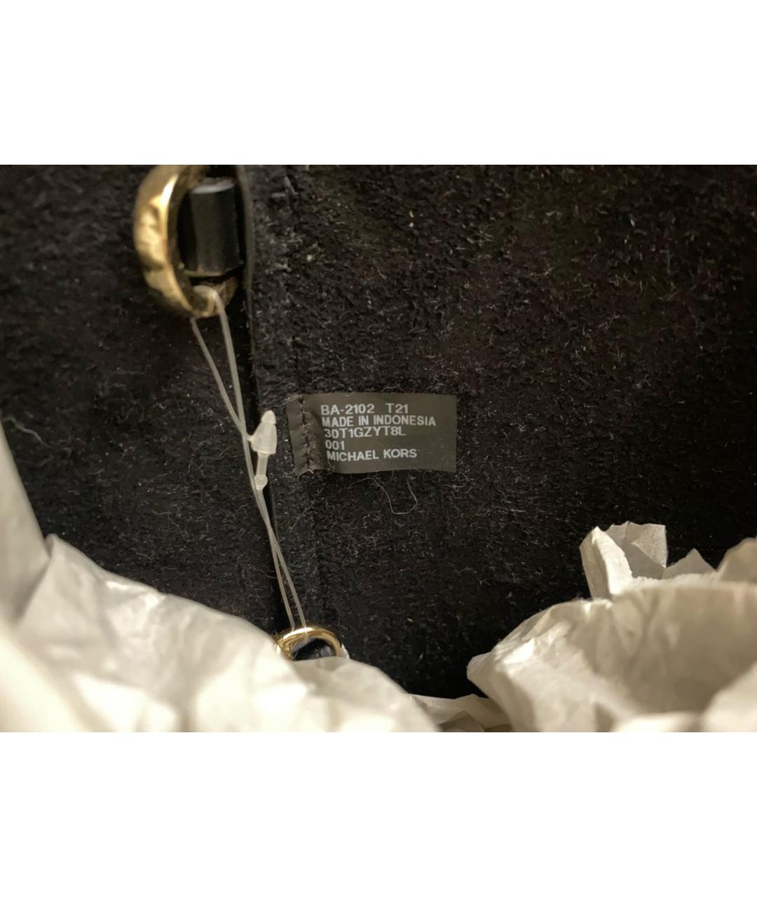 MICHAEL MICHAEL KORS Черная кожаная сумка тоут, фото 8