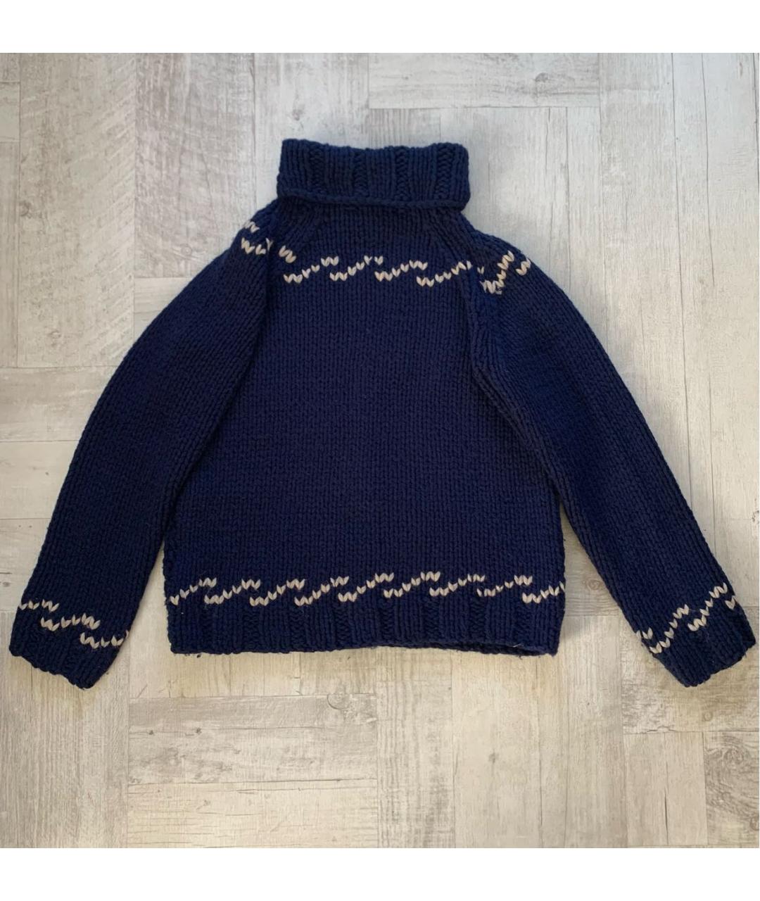 ERIKA CAVALLINI Синий шерстяной джемпер / свитер, фото 2