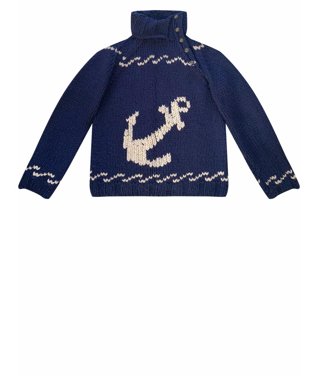 ERIKA CAVALLINI Синий шерстяной джемпер / свитер, фото 1