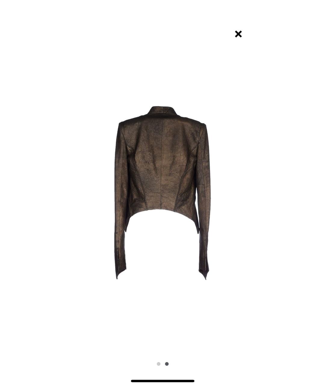 ISABEL BENENATO Коричневый кожаный жакет/пиджак, фото 2